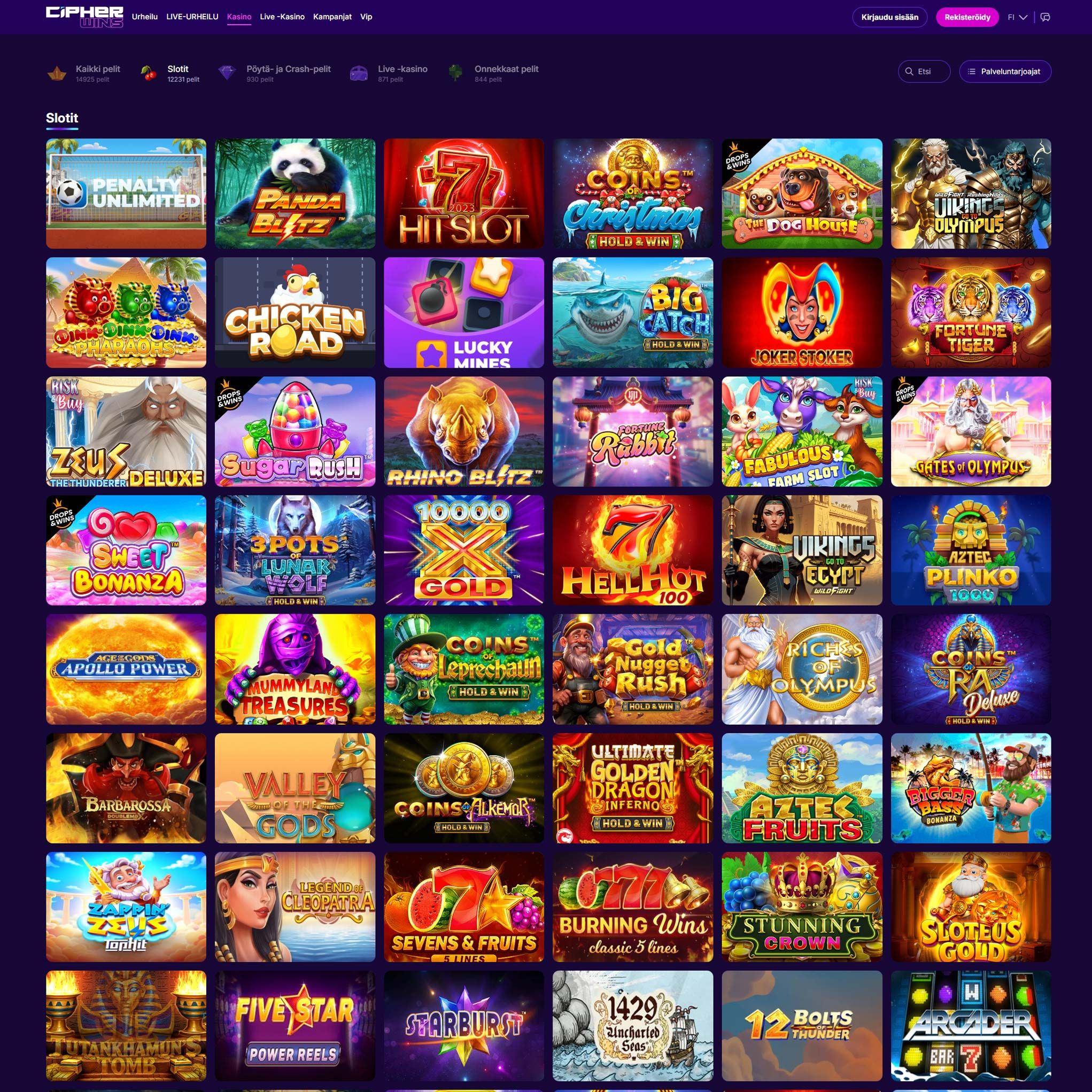 Suomalaiset nettikasinot tarjoavat monia hyötyjä pelaajille. Cipherwins Casino on suosittelemamme nettikasino, jolle voit lunastaa bonuksia ja muita etuja.