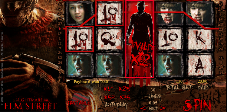 Nightmare on Elm Street is from the 888 Gaming slots collection (produced by Section 8 games)