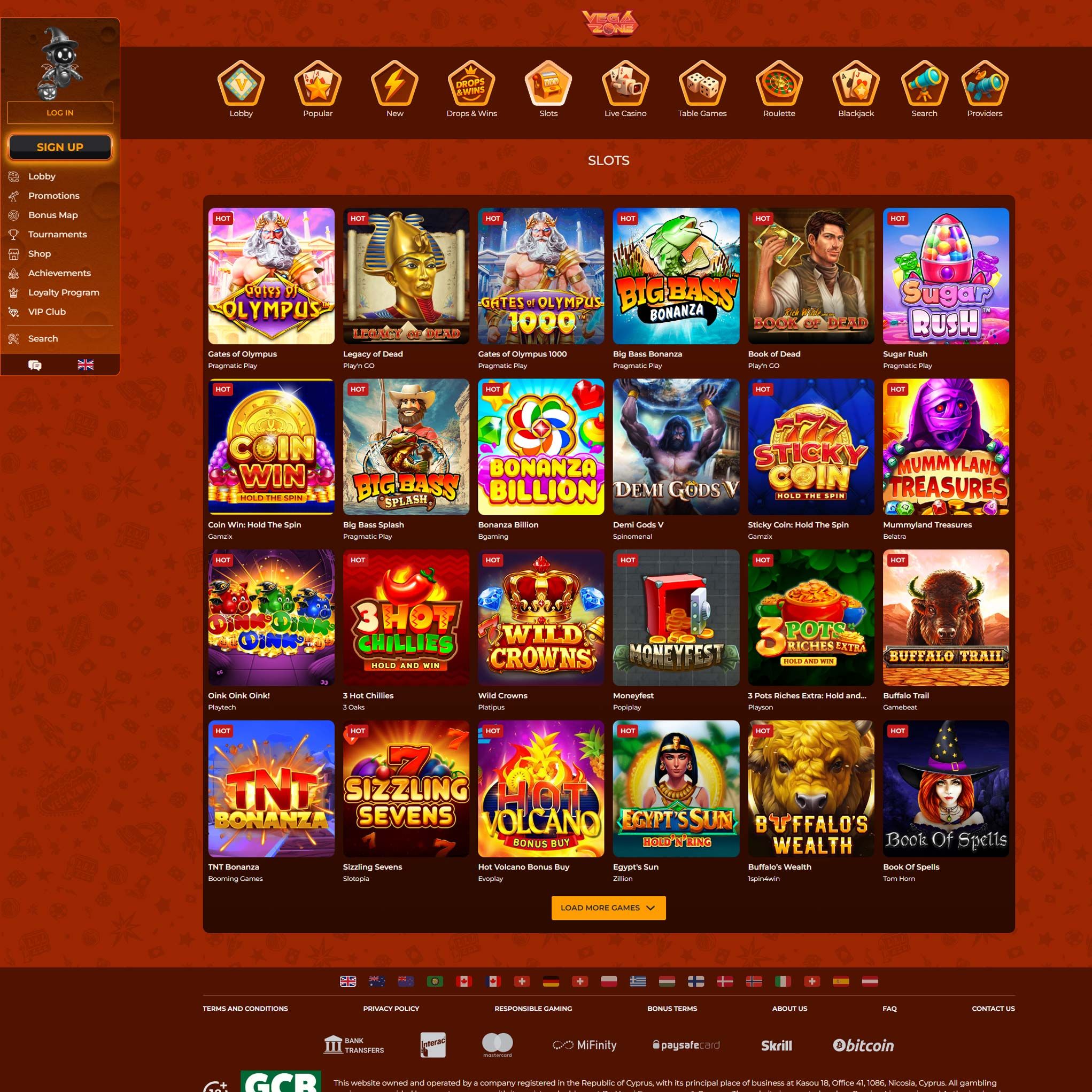 VegaZone Casino review by Mr. Gamble