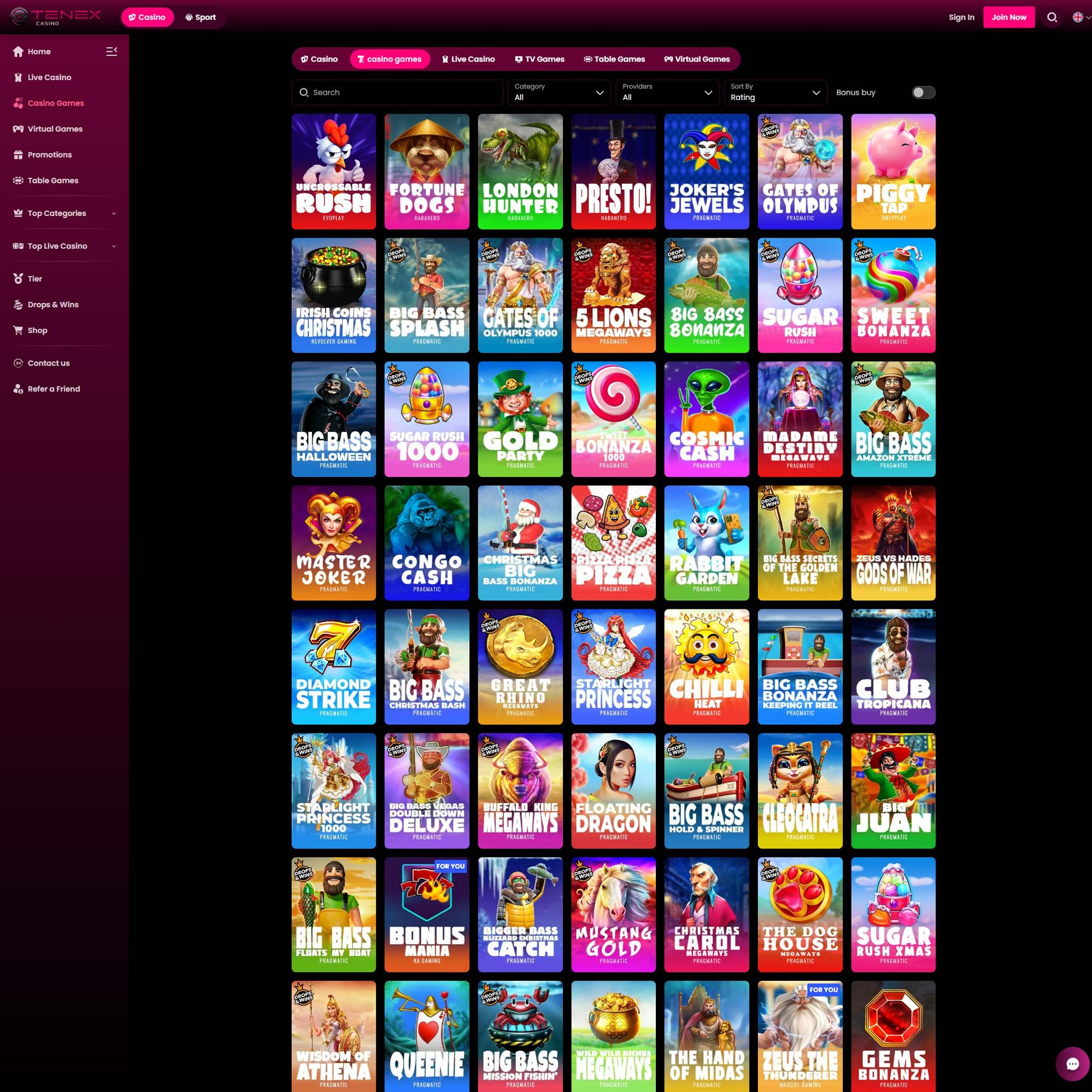 Tenex Casino review by Mr. Gamble