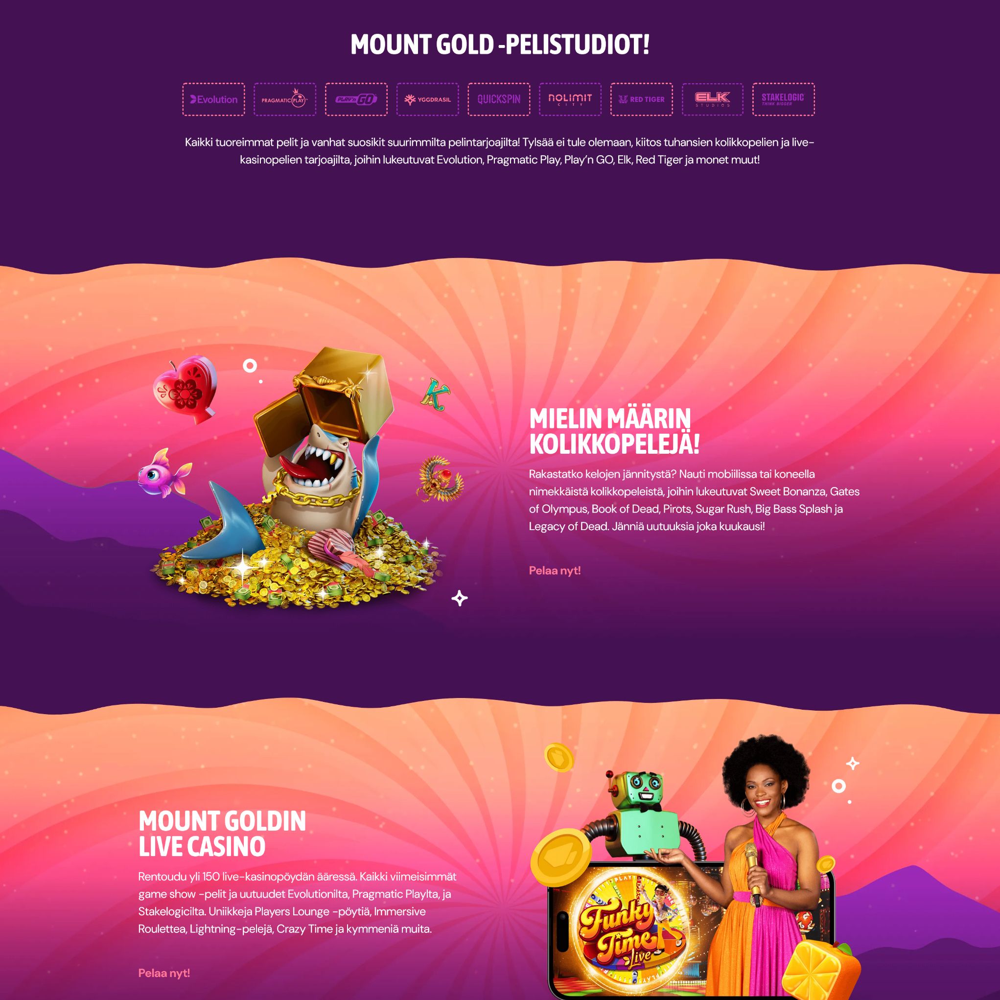 Pelaa netticasino Mount Gold Casino voittaaksesi oikeaa rahaa – oikean rahan online casino! Vertaa kaikki nettikasinot ja löydä parhaat casinot Suomessa.