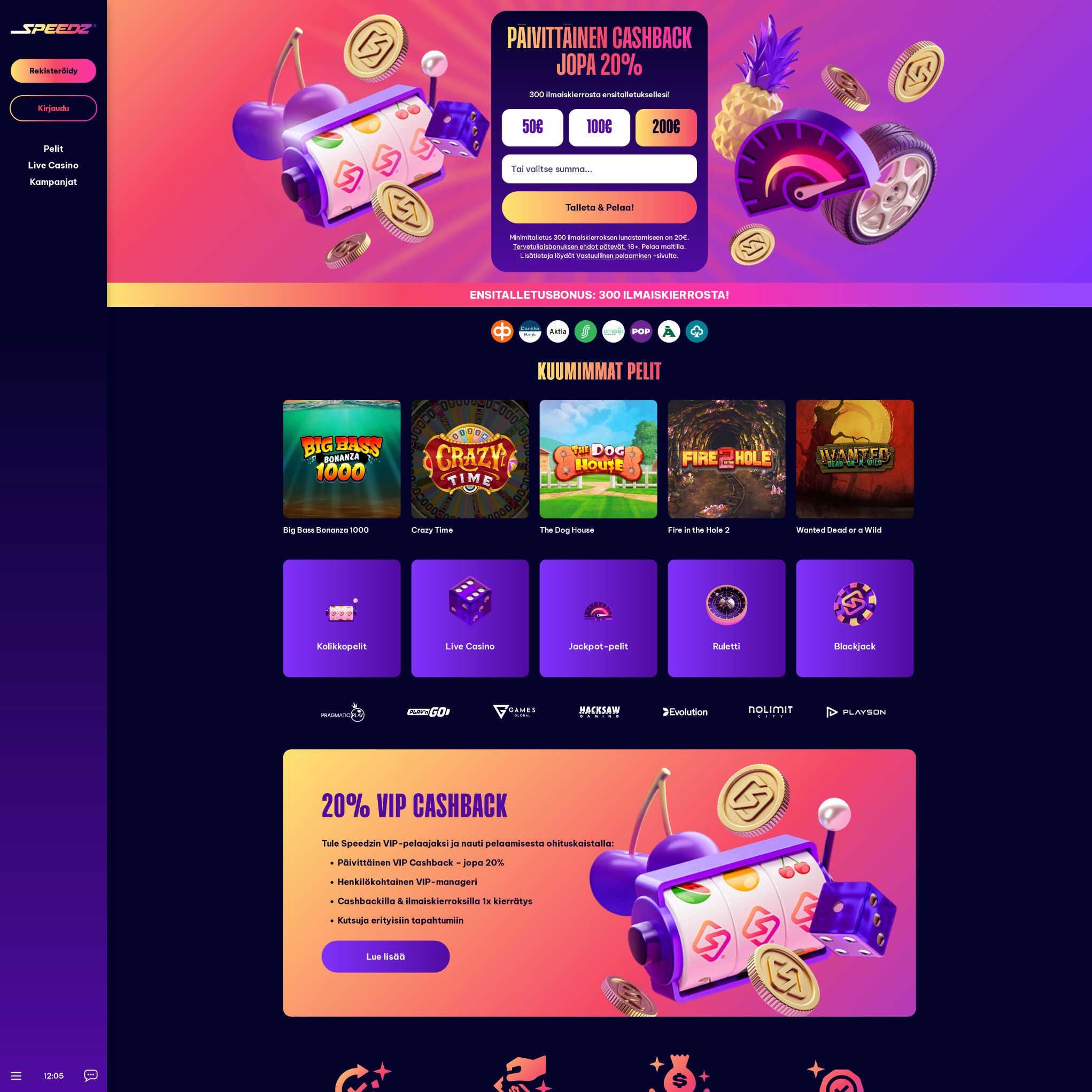 Suomalaiset nettikasinot tarjoavat monia hyötyjä pelaajille. Speedz Casino on suosittelemamme nettikasino, jolle voit lunastaa bonuksia ja muita etuja.