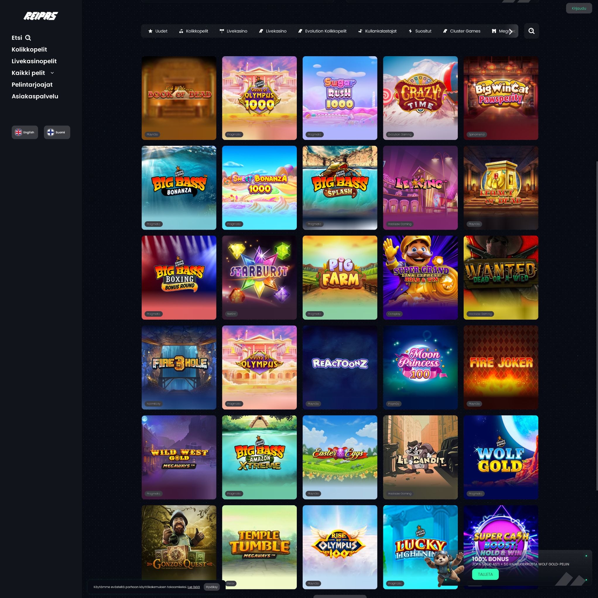 Pelaa netticasino Reipas Casino voittaaksesi oikeaa rahaa – oikean rahan online casino! Vertaa kaikki nettikasinot ja löydä parhaat casinot Suomessa.