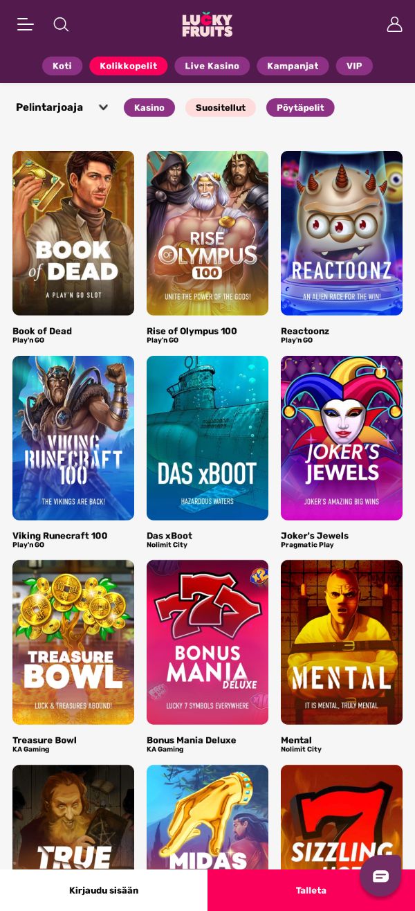 LuckyFruits Casino tarkistettu ja todennettu hyödyksesi