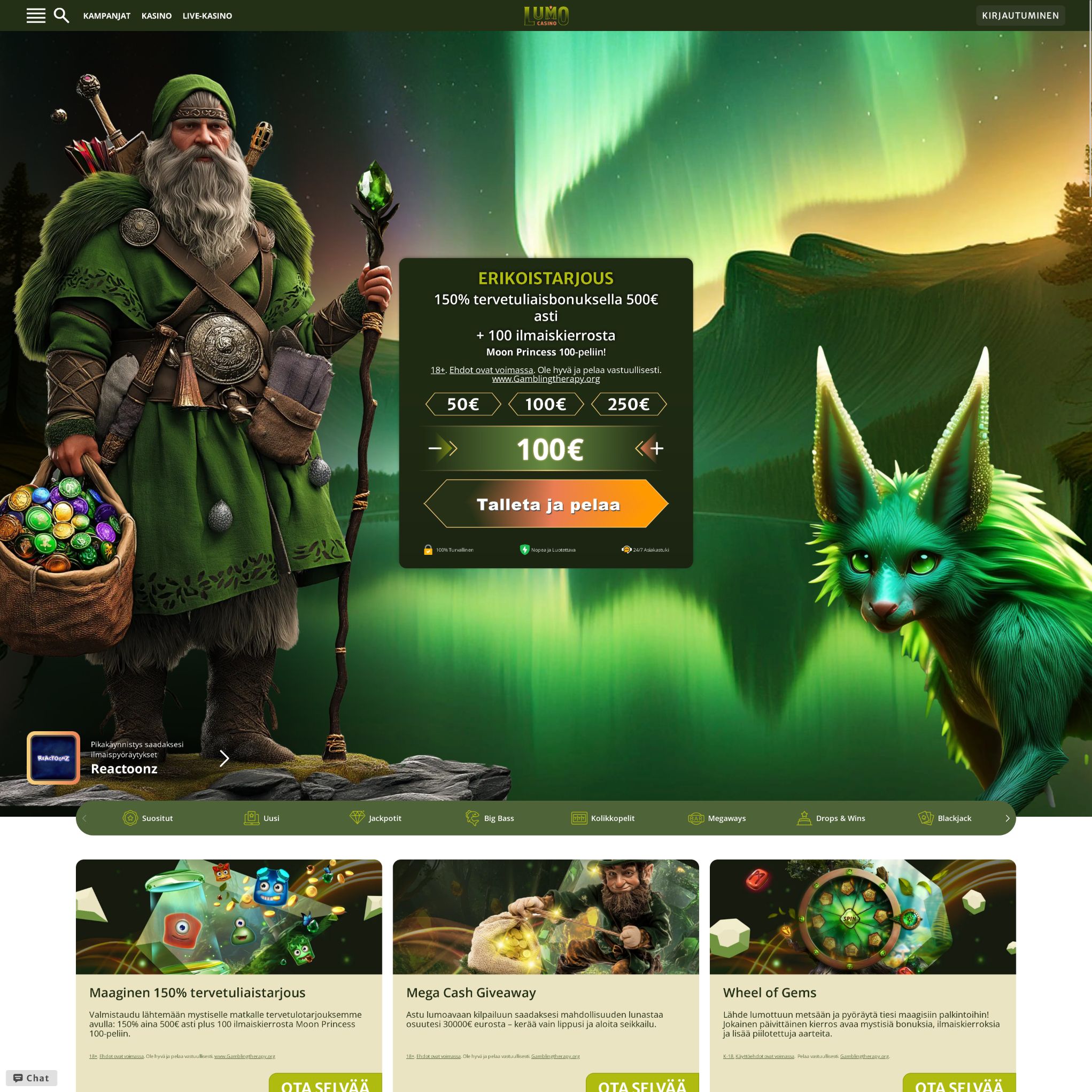 Suomalaiset nettikasinot tarjoavat monia hyötyjä pelaajille. Lumo Casino on suosittelemamme nettikasino, jolle voit lunastaa bonuksia ja muita etuja.