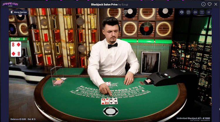 Best Blackjack Salon Prive Live Game from Ezugi