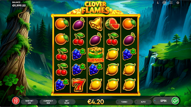 Clover Flames Online Casino Slot by Endorphina