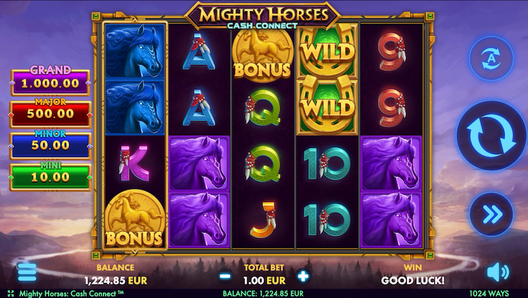 NetGame Entertainment Slot Mighty Horses Cash Connect