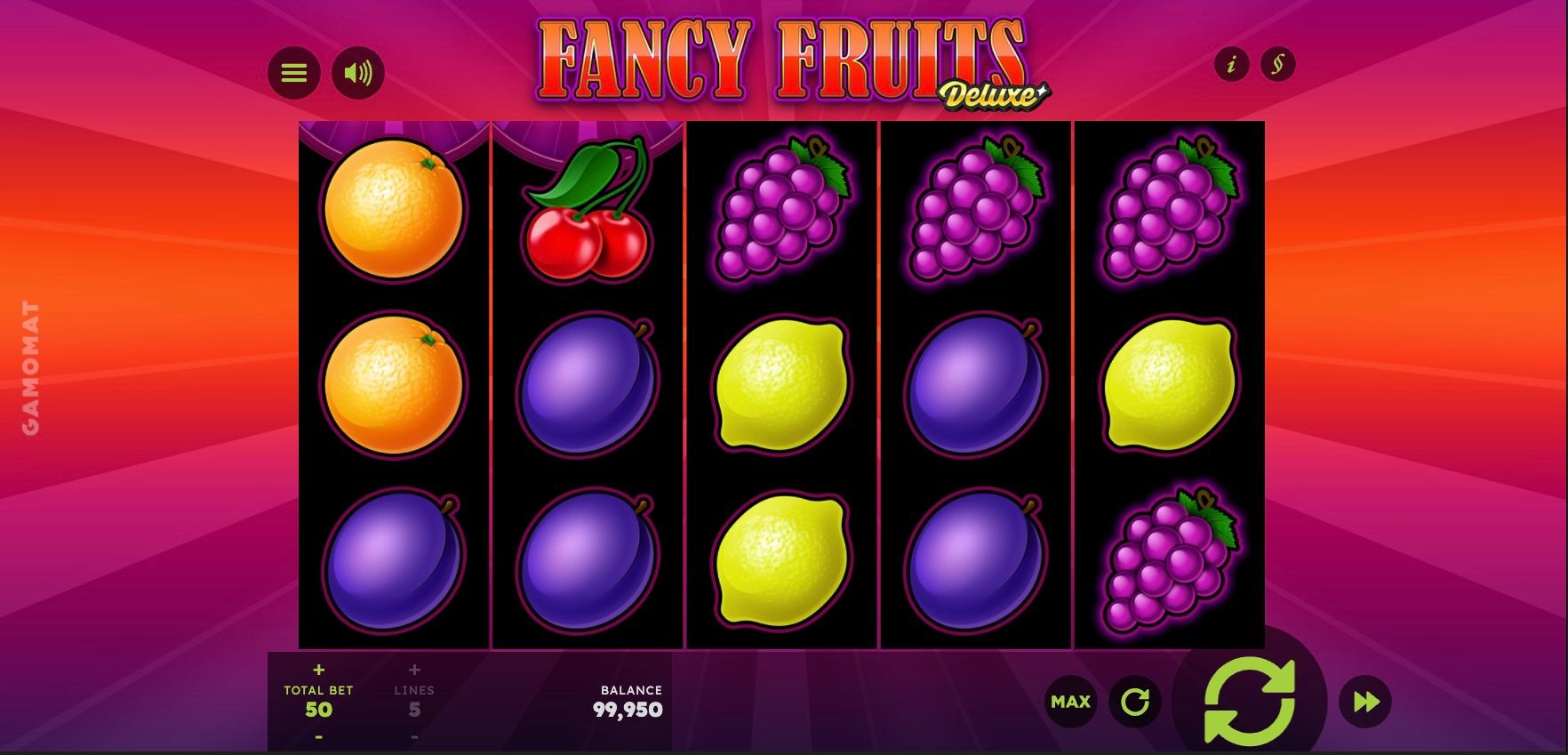 Fancy Fruits Deluxe is a classic online slot for casinos by GAMOMAT