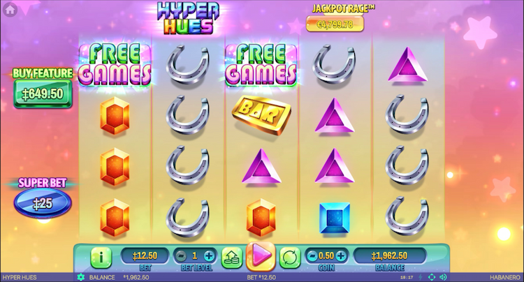 Hyper Hues online casino slot from Habanero is colourful