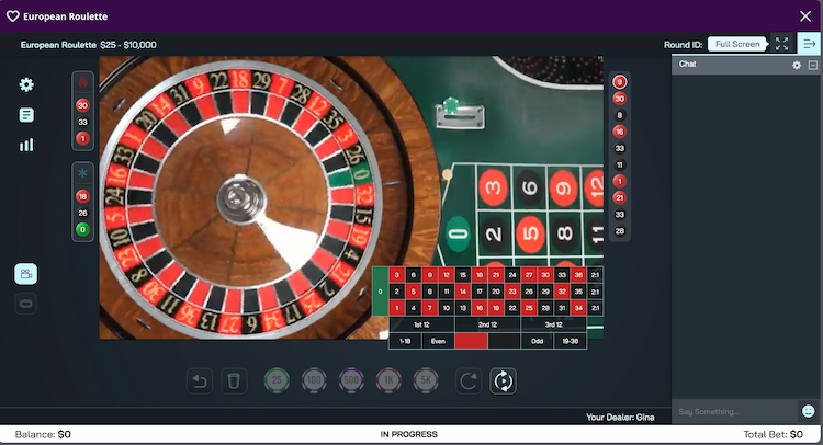 Visionary Live European Roulette