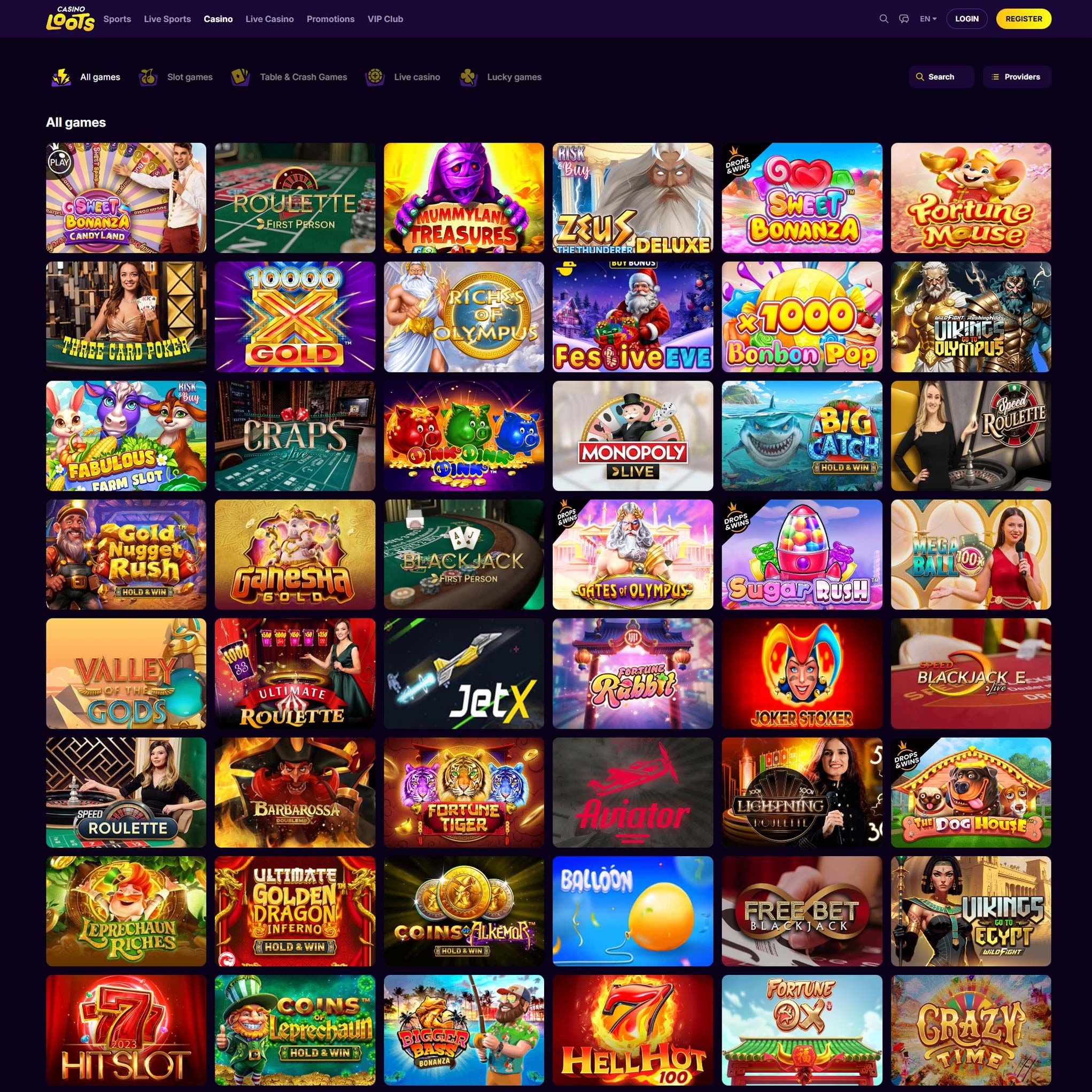 Löydä Casinoloots pelit ja pelivalmistajat perusteellisesta arvostelustamme