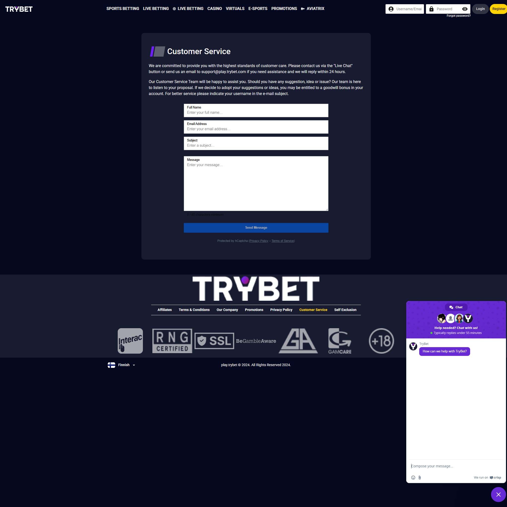 Pelaa netticasino Trybet Casino voittaaksesi oikeaa rahaa – oikean rahan online casino! Vertaa kaikki nettikasinot ja löydä parhaat casinot Suomessa.