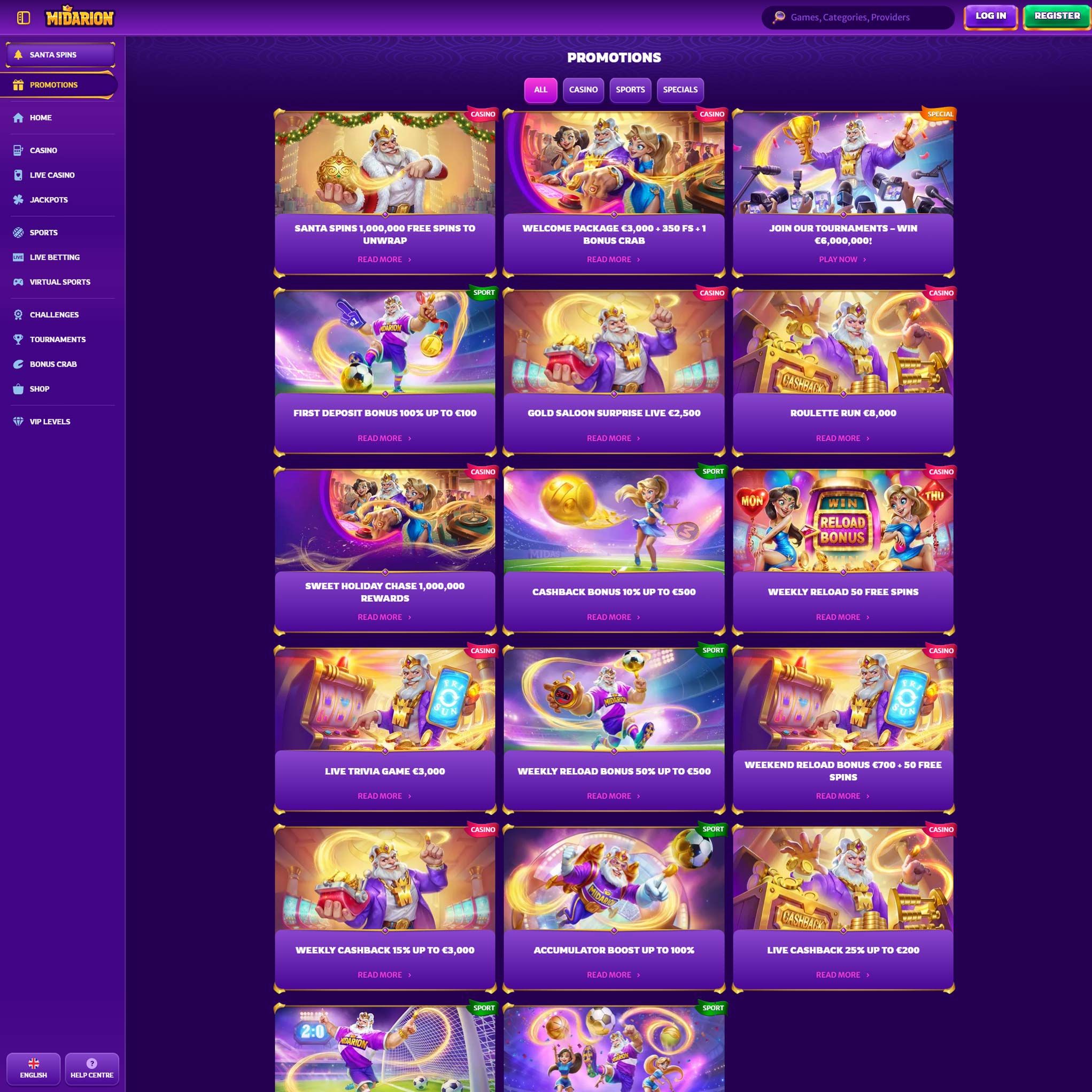 Play casino online at Midarion Casino to score some real cash winnings - an online casino real money site! Compare all online casinos at Mr. Gamble.