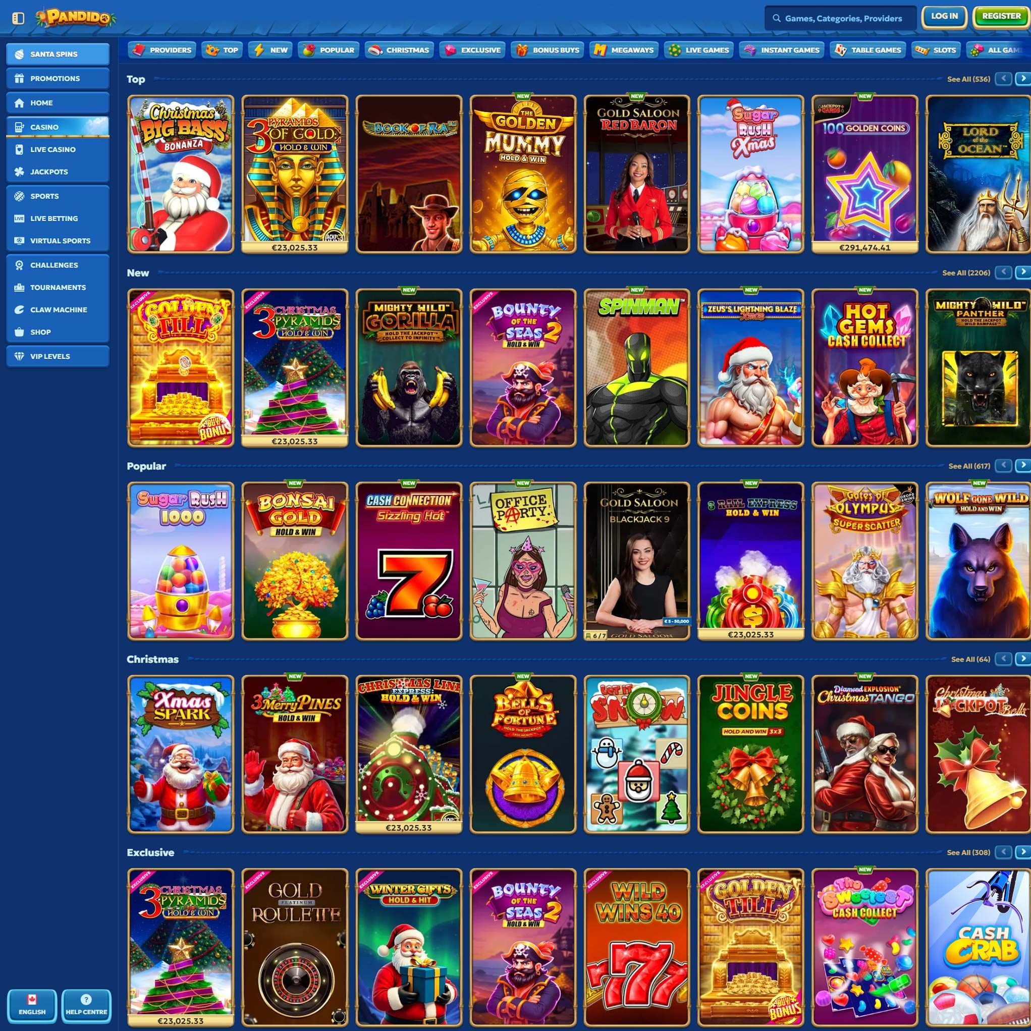 Pandido Casino full games catalogue