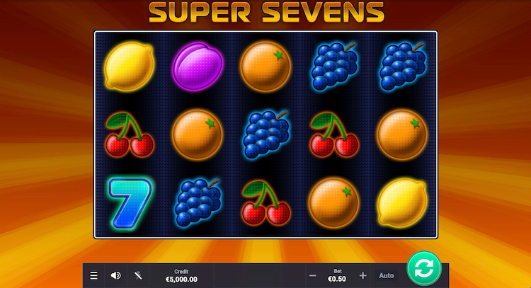 Super Sevens is a retro slot with fruit symbols from Oryx Gaming
