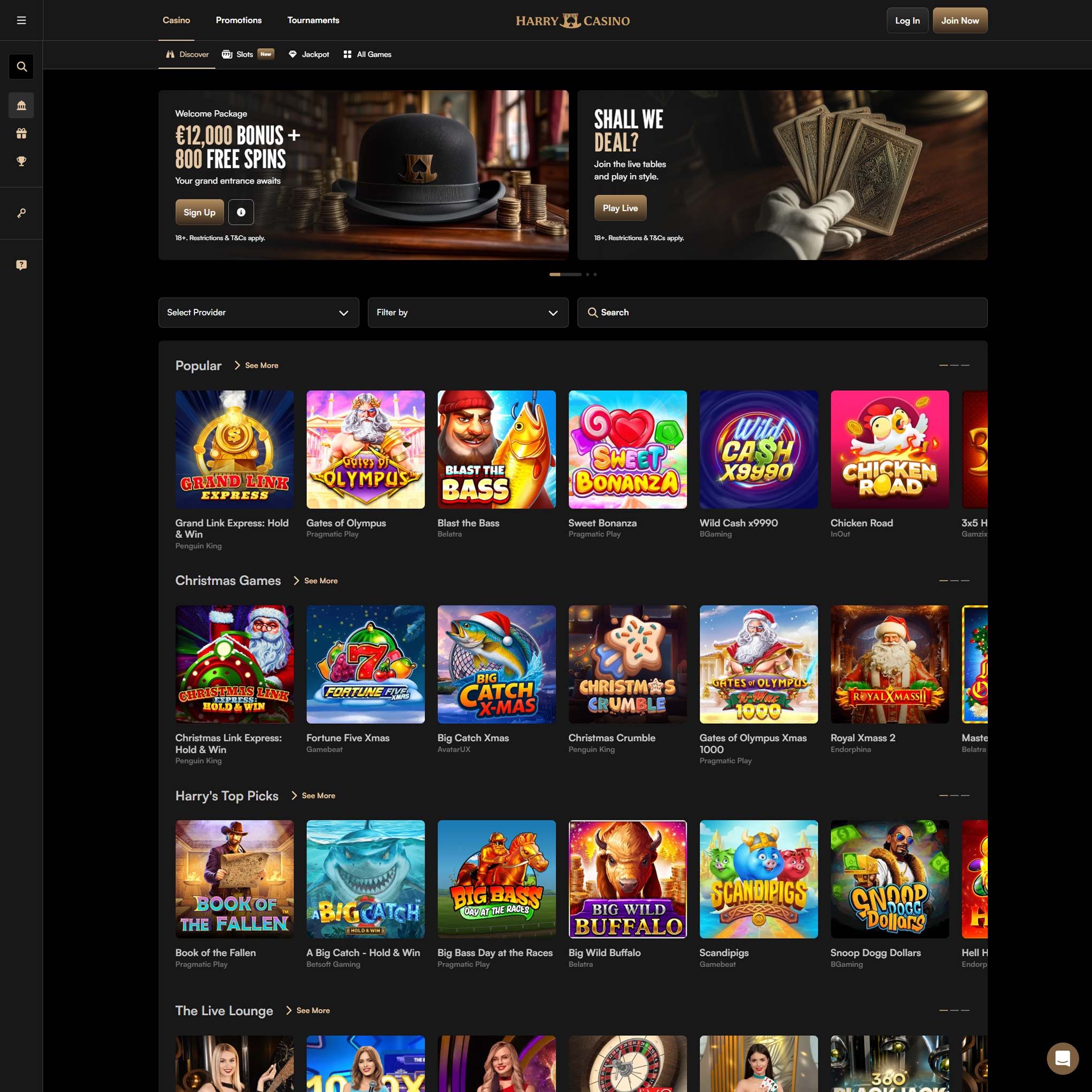 Harry Casino full games catalogue