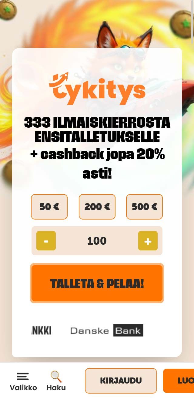 Tykitys Casino review lists all the bonuses available for you today