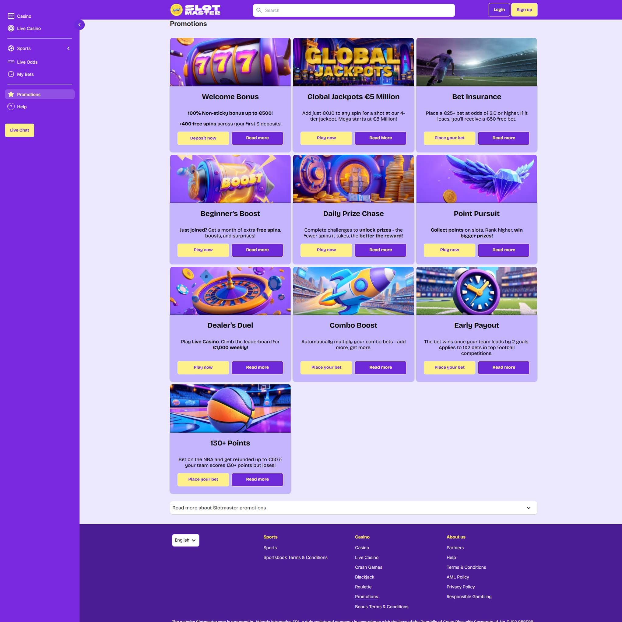 Play casino online at SlotMaster Casino to score some real cash winnings - an online casino real money site! Compare all online casinos at Mr. Gamble.