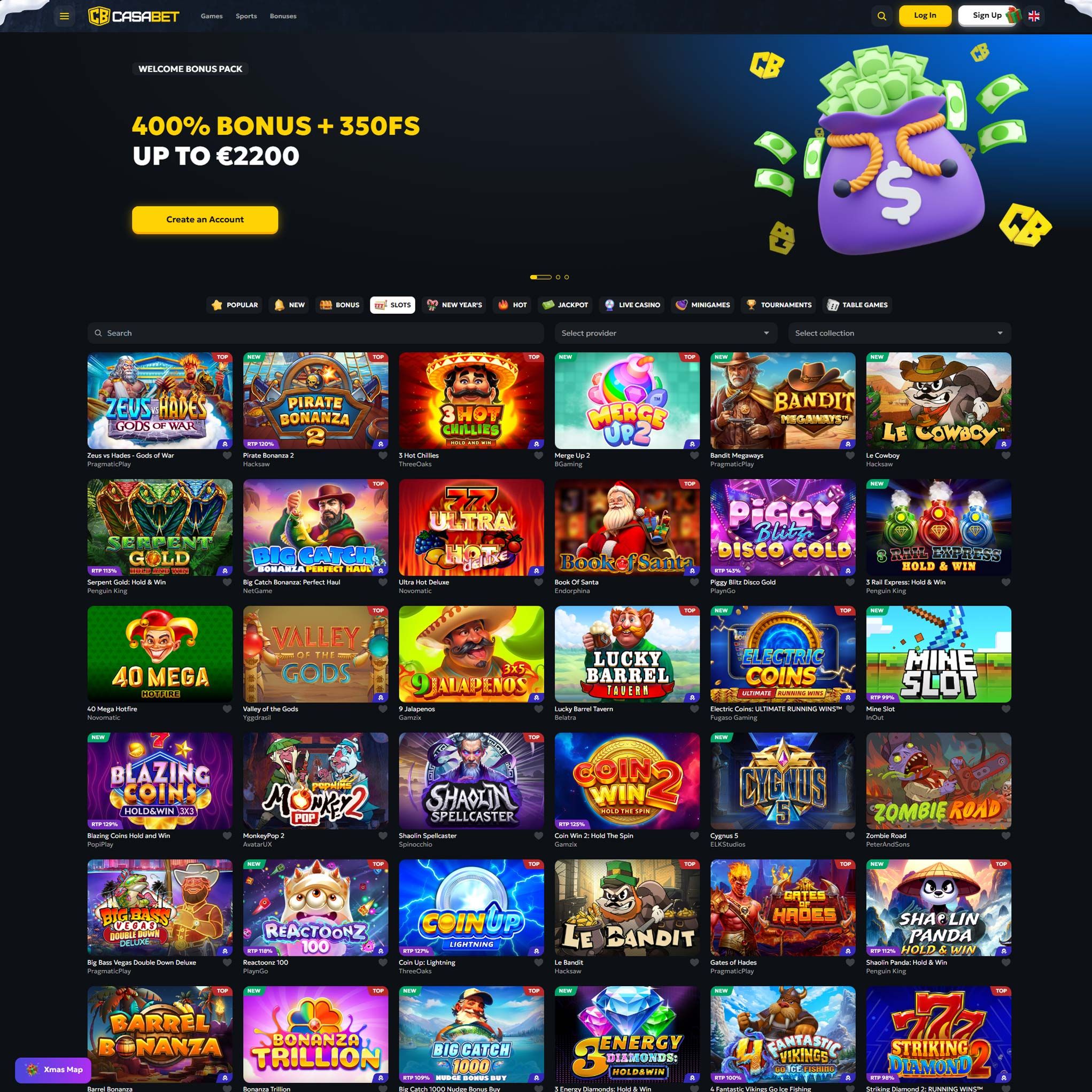 Casabet Casino full games catalogue
