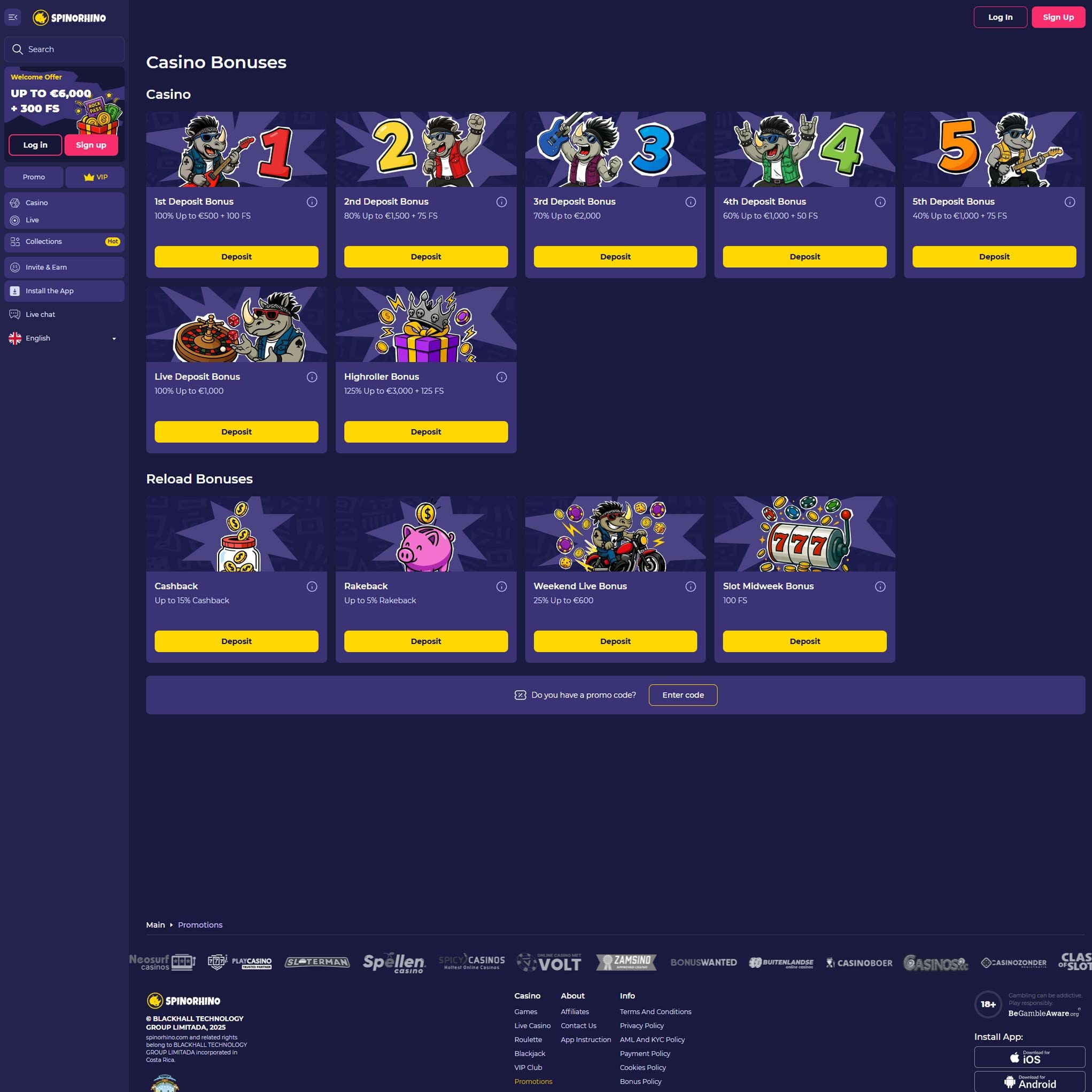 Play casino online at Spinorhino Casino to score some real cash winnings - an online casino real money site! Compare all online casinos at Mr. Gamble.