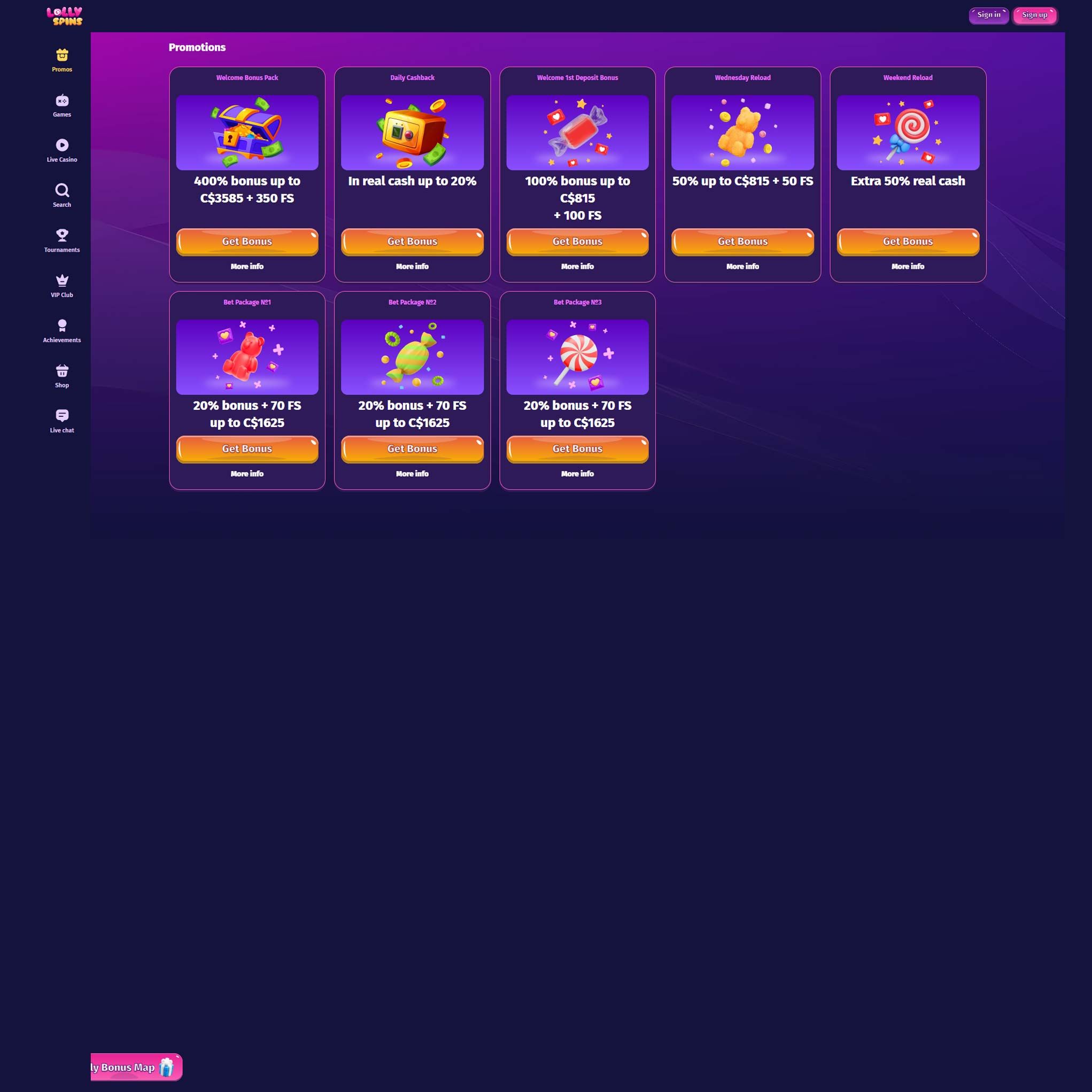 Play casino online at Lollyspins Casino to win real cash winnings - an online casino Canada real money site! Compare all online casinos at Mr. Gamble.