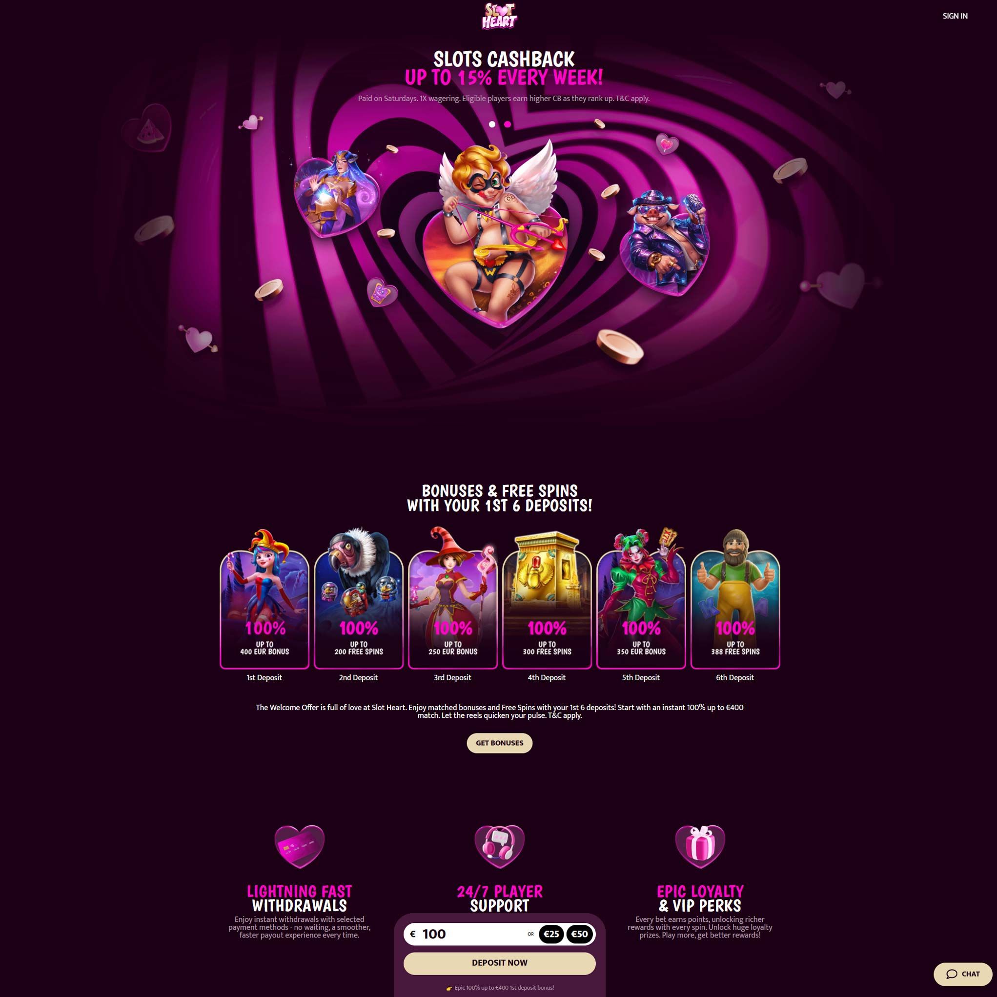 Slot Heart Casino review by Mr. Gamble