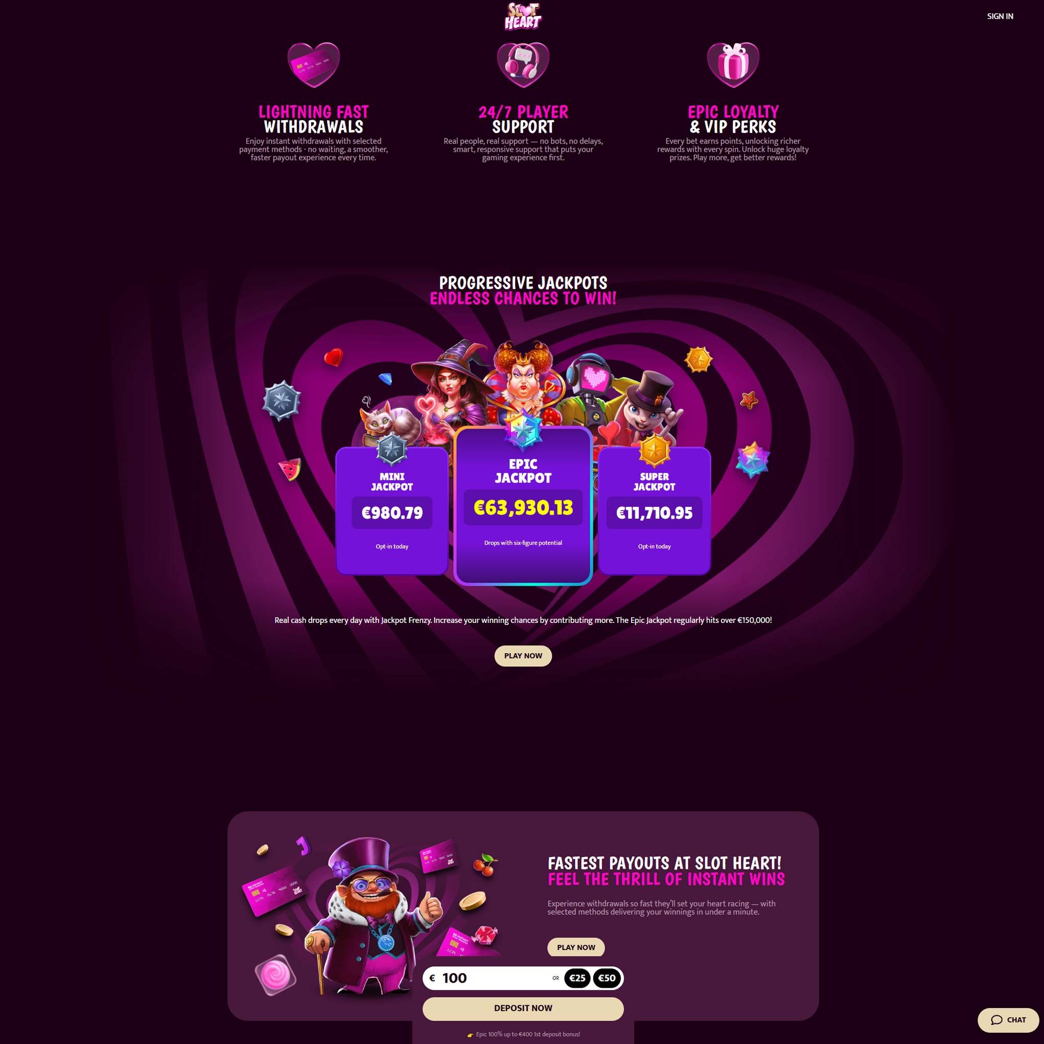 Slot Heart Casino full games catalogue