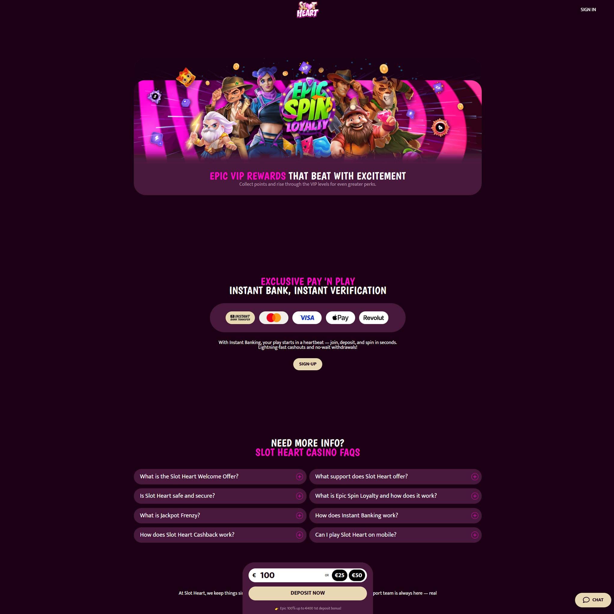 Play casino online at Slot Heart Casino to score some real cash winnings - an online casino real money site! Compare all online casinos at Mr. Gamble.