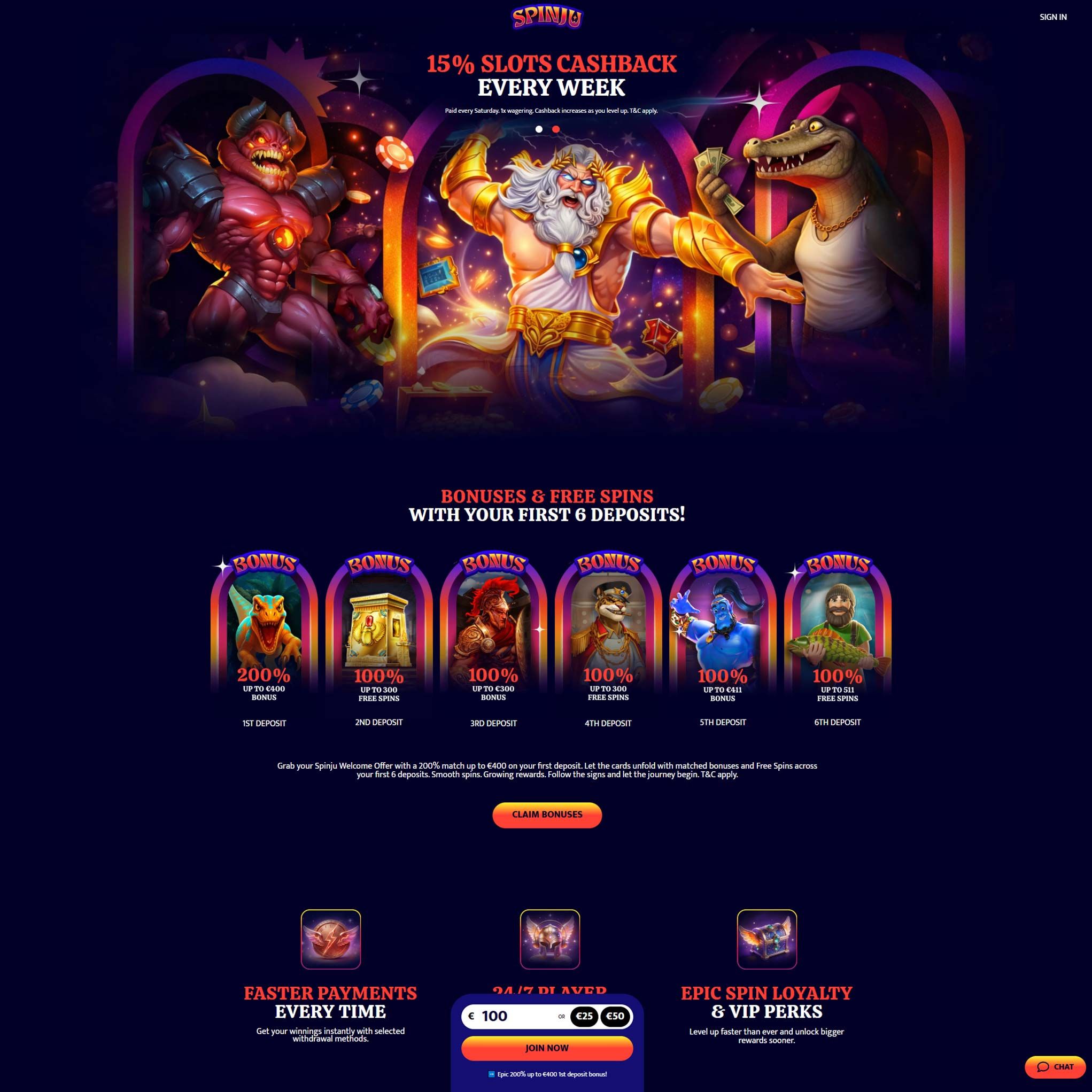 Spinju Casino review by Mr. Gamble