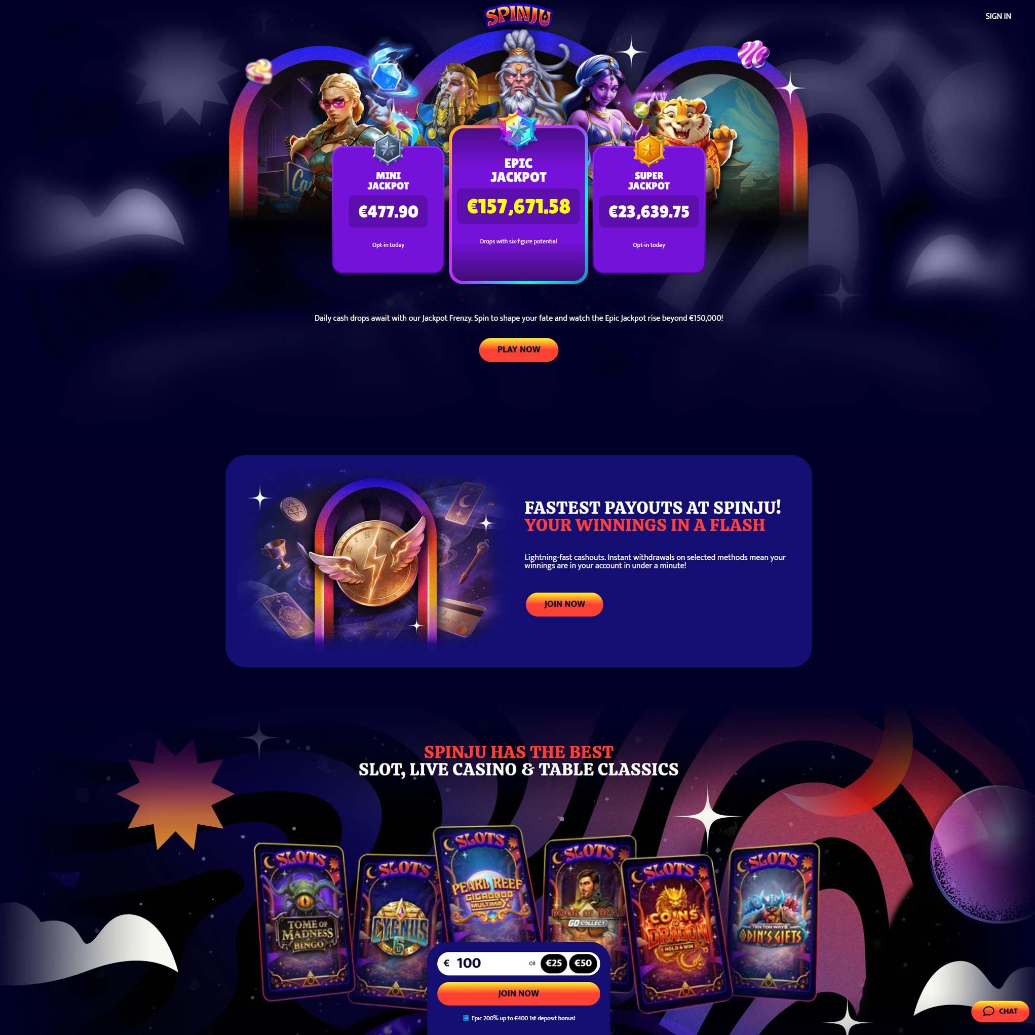 Play casino online at Spinju Casino to score some real cash winnings - an online casino real money site! Compare all online casinos at Mr. Gamble.