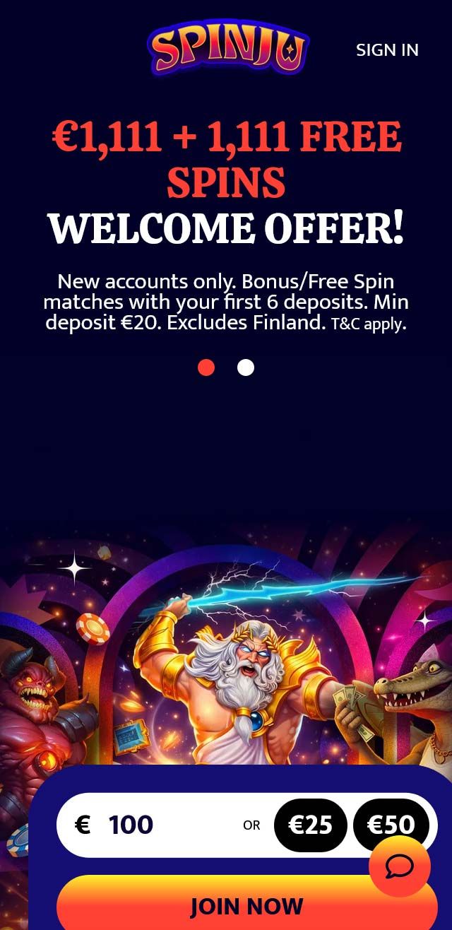 Spinju Casino review lists all the bonuses available for you today