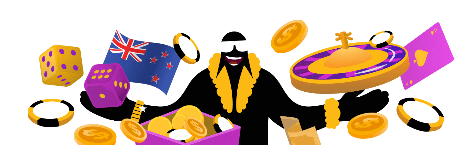 Best online casinos in New Zealand with roulette wheel, chips and NZD coins