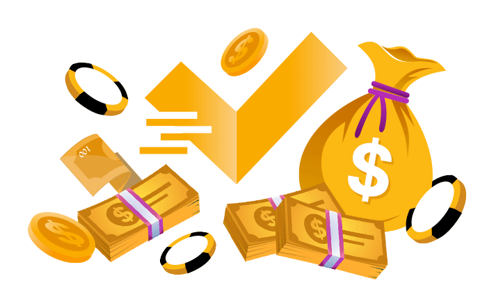 Fast payout online casinos in NZ showing NZD money bag and casino chips