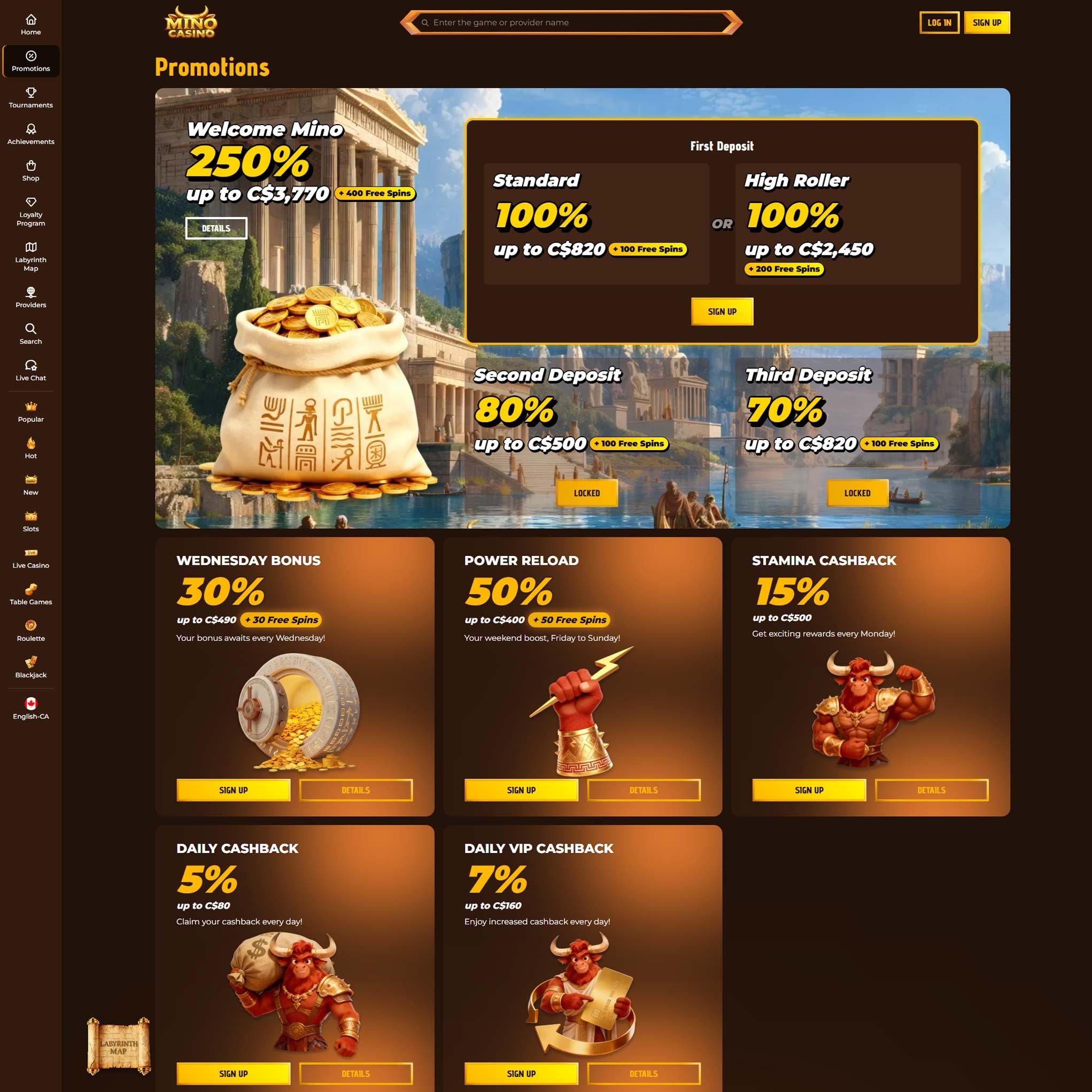 Play casino online at Mino Casino to win real cash winnings - an online casino Canada real money site! Compare all online casinos at Mr. Gamble.