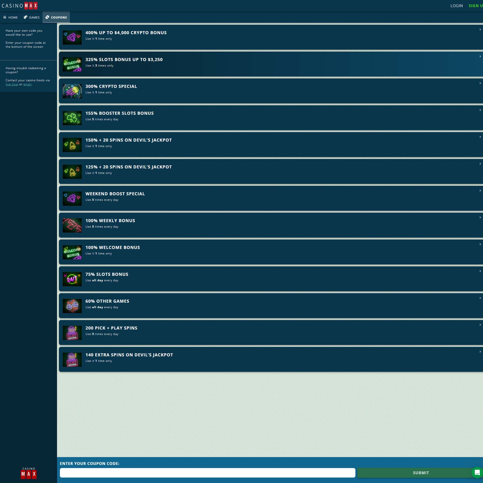 Play casino online at Casinomax to score some real cash winnings - an online casino real money site! Compare all online casinos at Mr. Gamble.