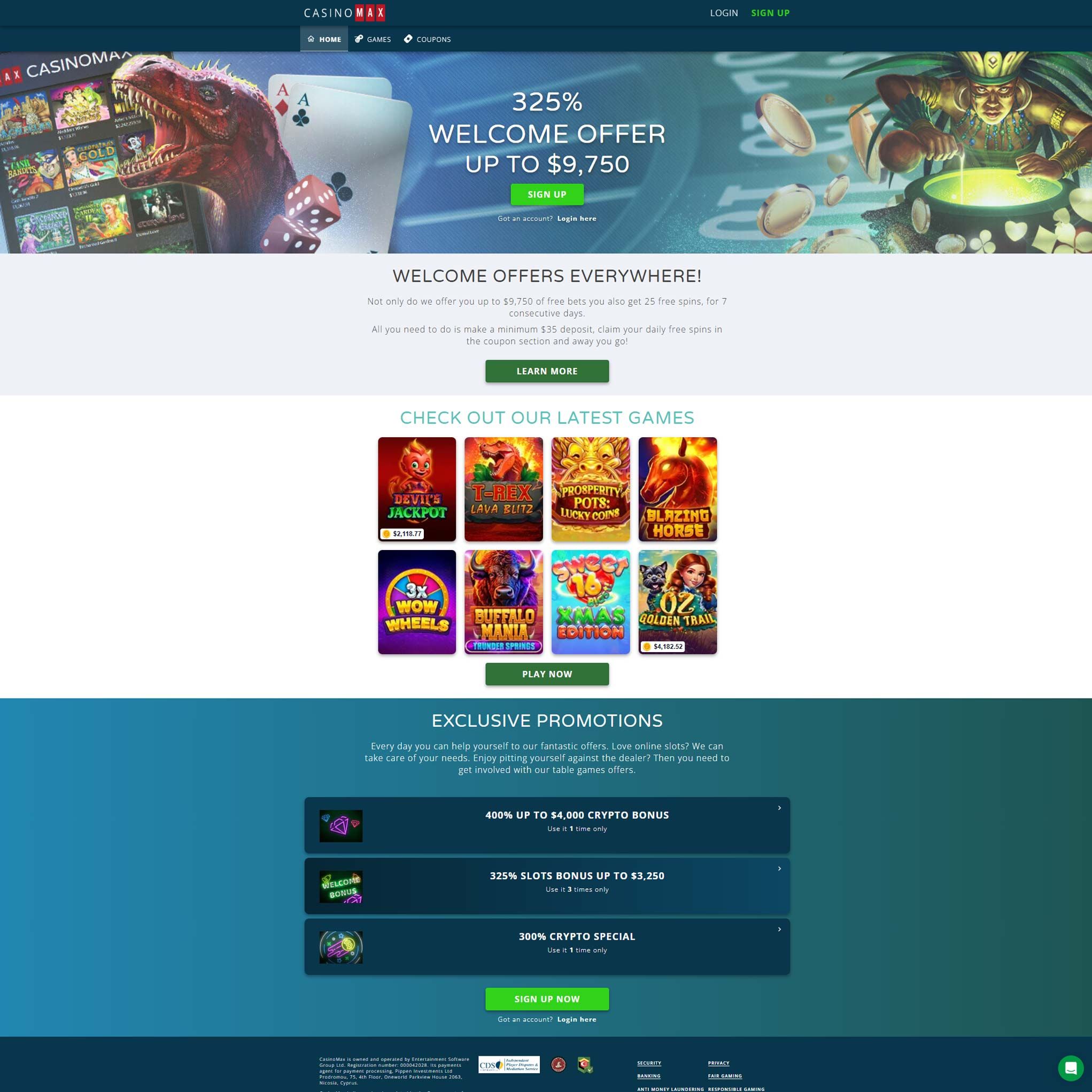 Casinomax CA review by Mr. Gamble