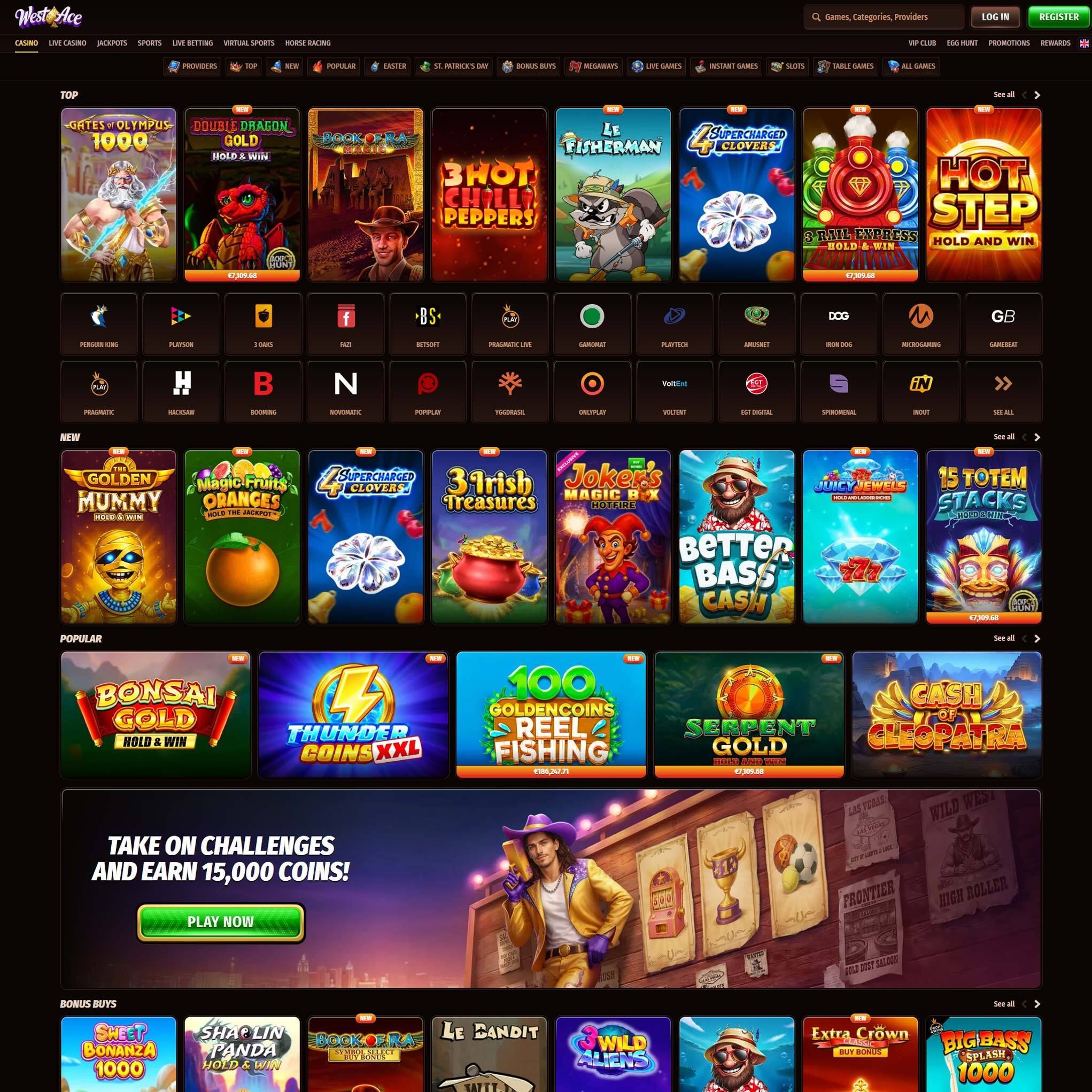 WestAce full games catalogue