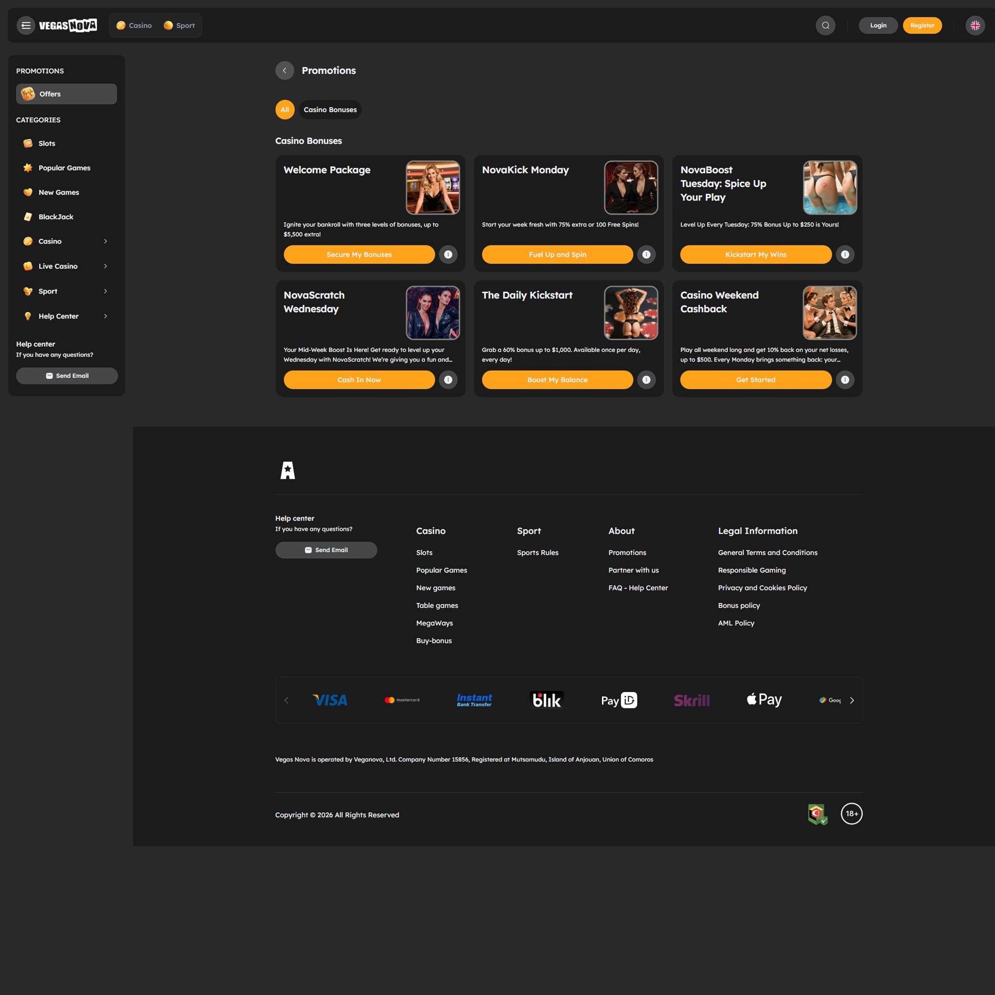 Play casino online at VegasNova Casino to score some real cash winnings - an online casino real money site! Compare all online casinos at Mr. Gamble.