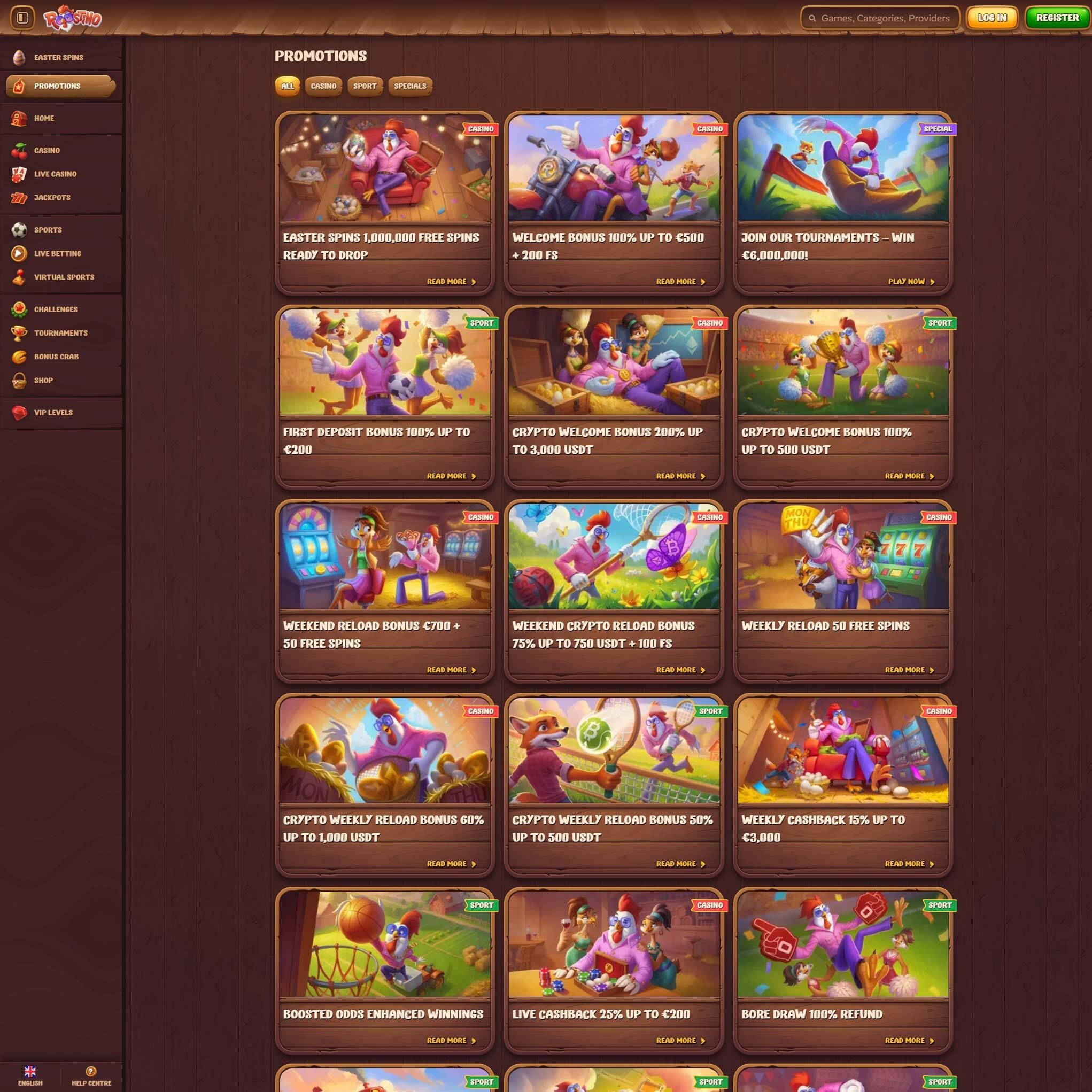 Play casino online at Roostino Casino to score some real cash winnings - an online casino real money site! Compare all online casinos at Mr. Gamble.