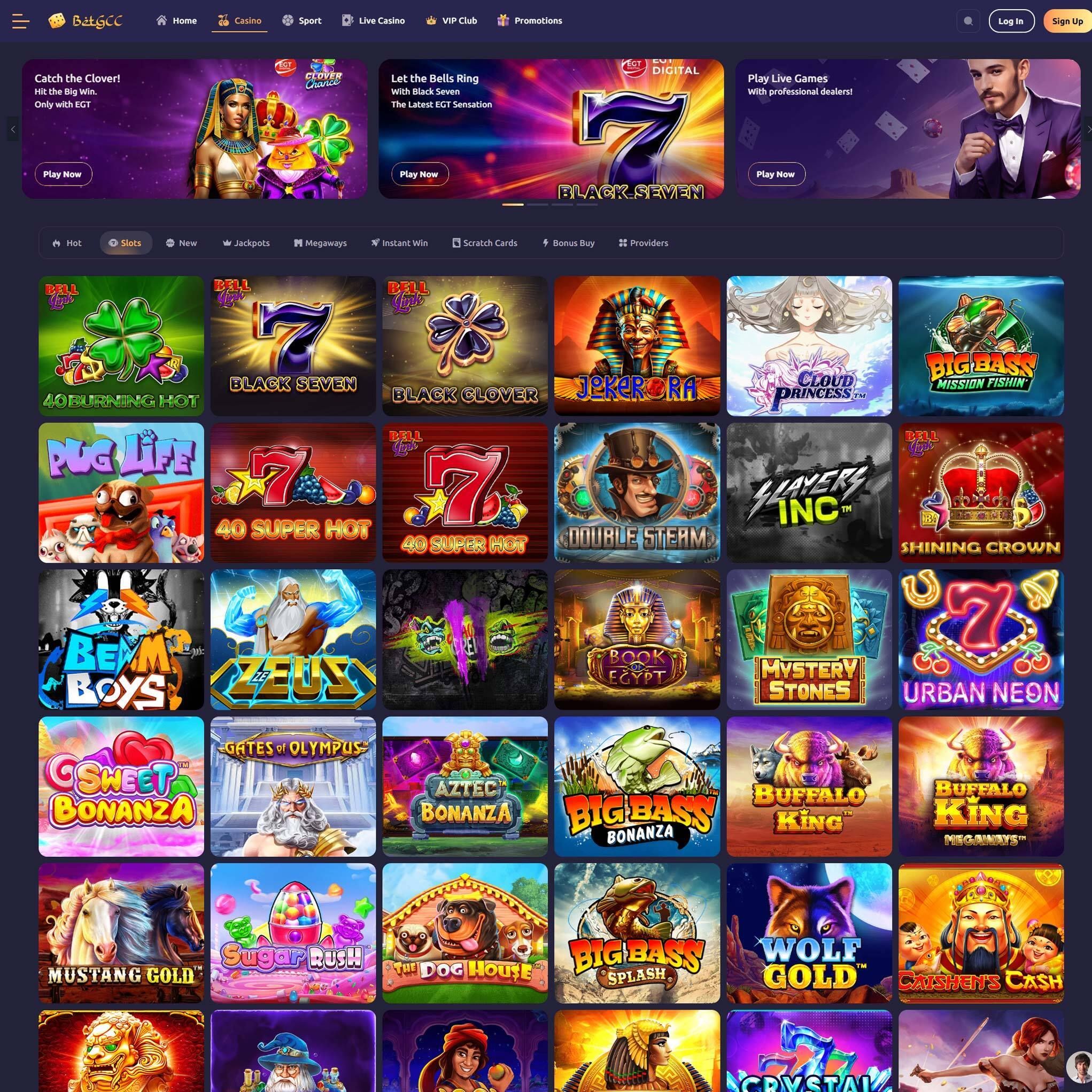 BetGCC full games catalogue