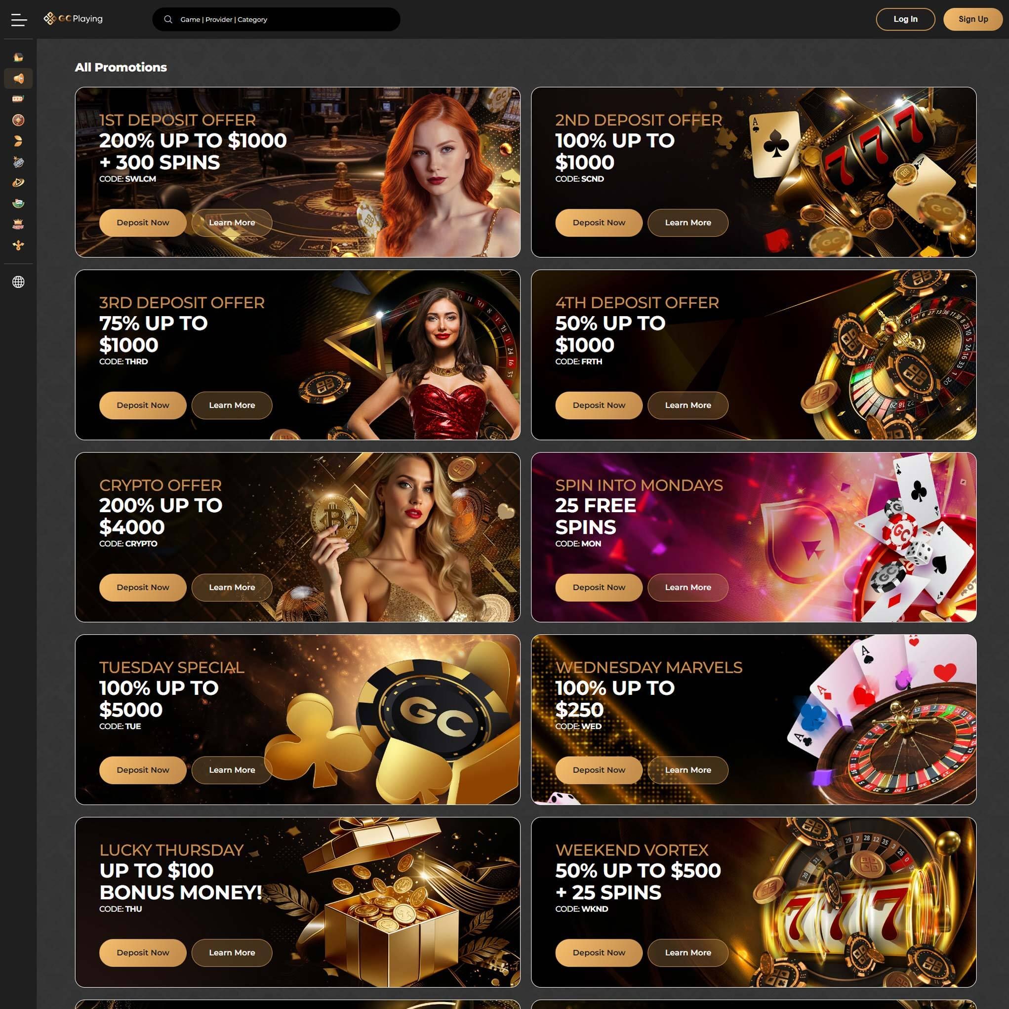 Play casino online at GCplaying to score some real cash winnings - an online casino real money site! Compare all online casinos at Mr. Gamble.