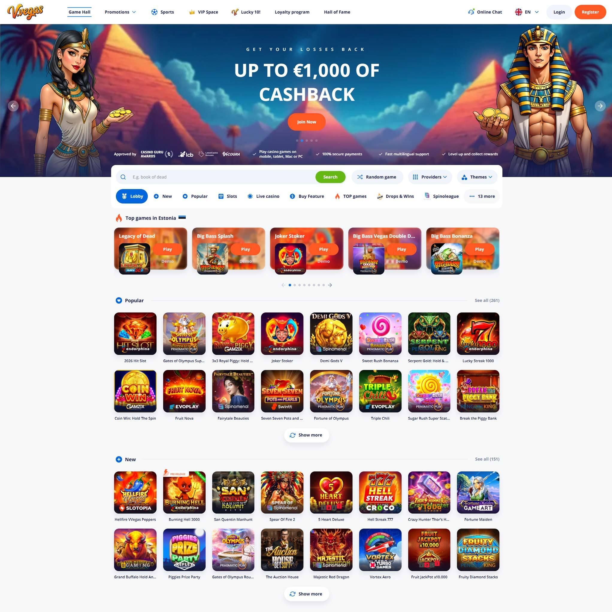 V.Vegas Casino review by Mr. Gamble