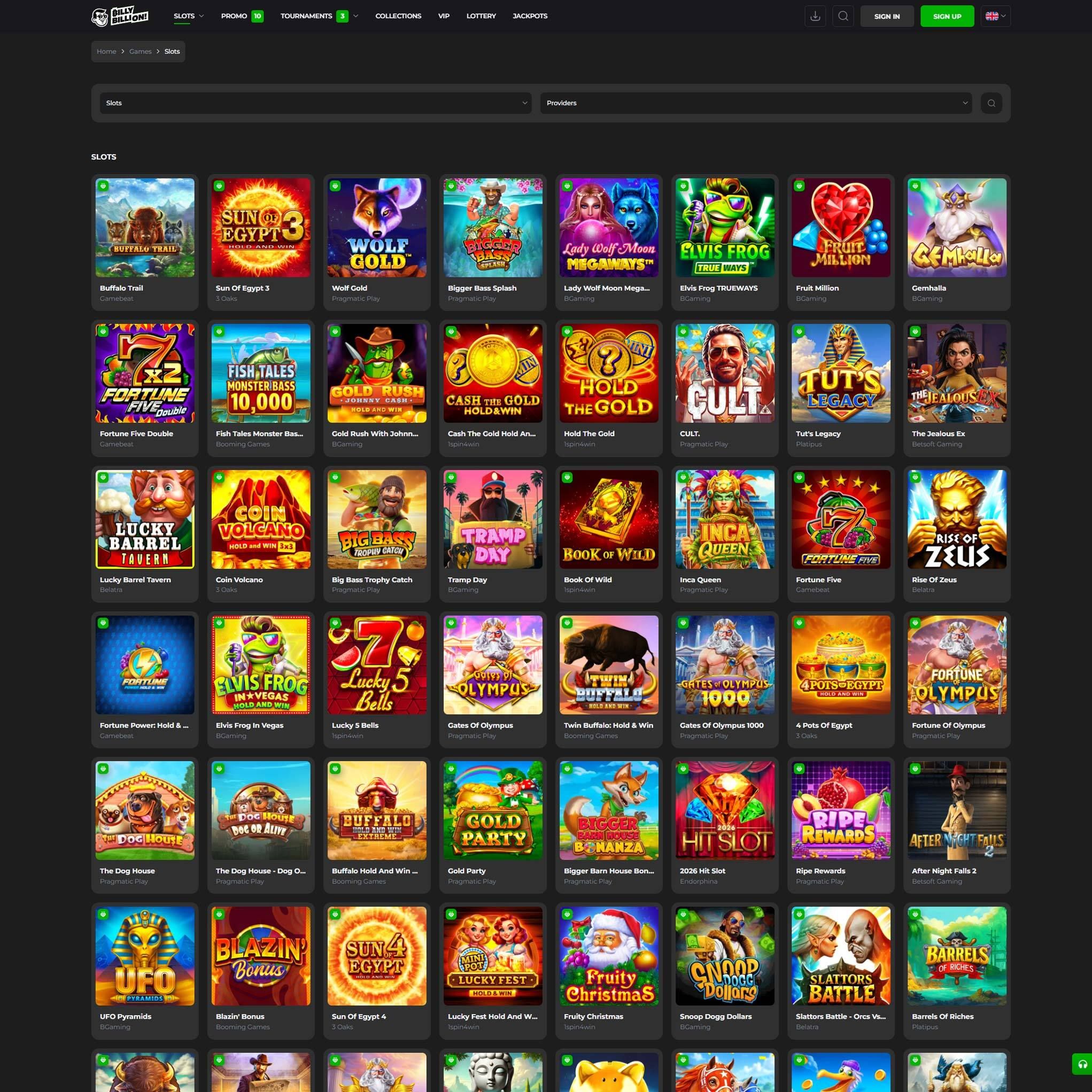 Billy Billion full games catalogue