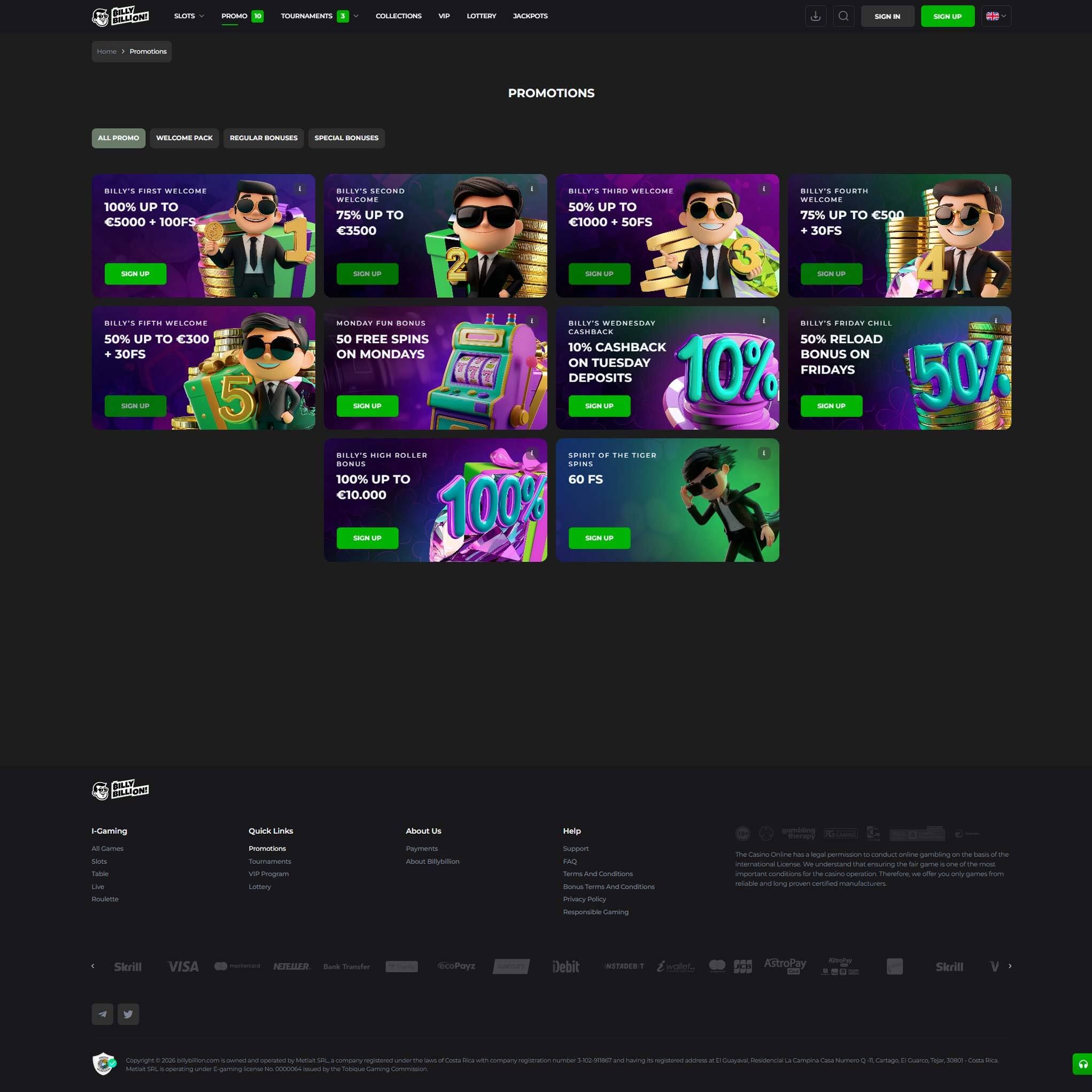 Play casino online at Billy Billion to score some real cash winnings - an online casino real money site! Compare all online casinos at Mr. Gamble.