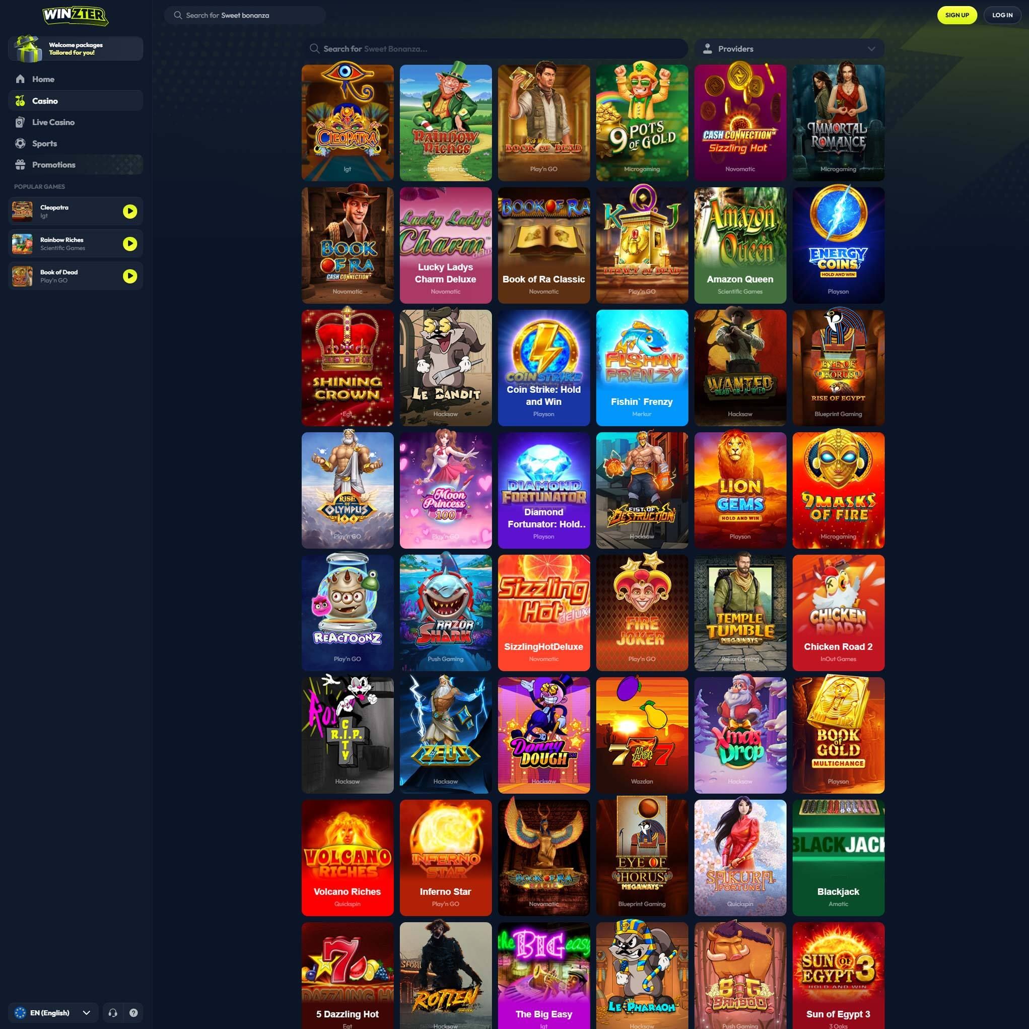 Winzter full games catalogue