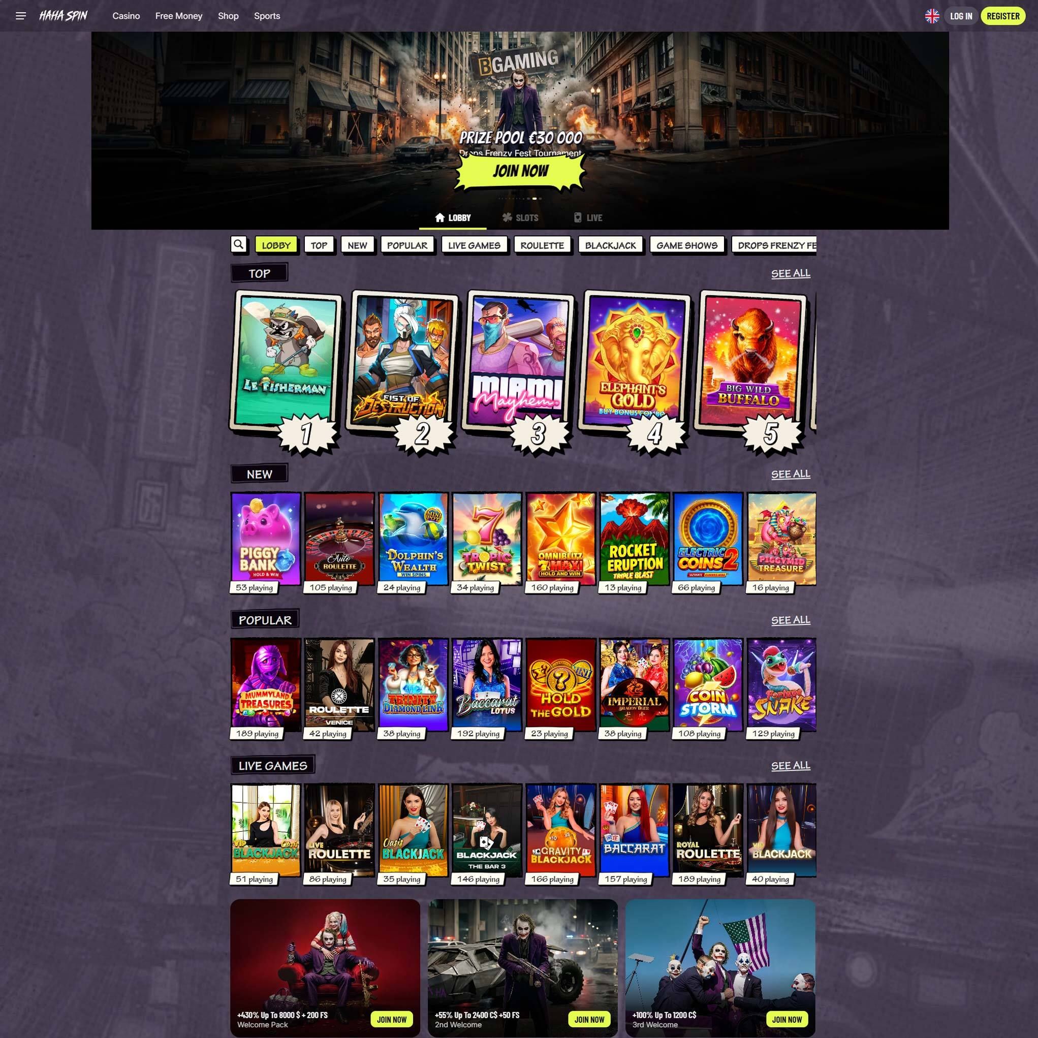 HAHA Spin Casino  review by Mr. Gamble