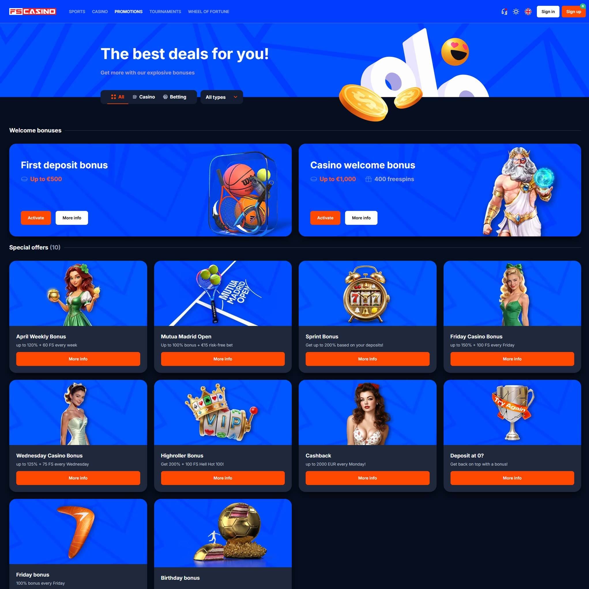 Play casino online at FS Casino to score some real cash winnings - an online casino real money site! Compare all online casinos at Mr. Gamble.