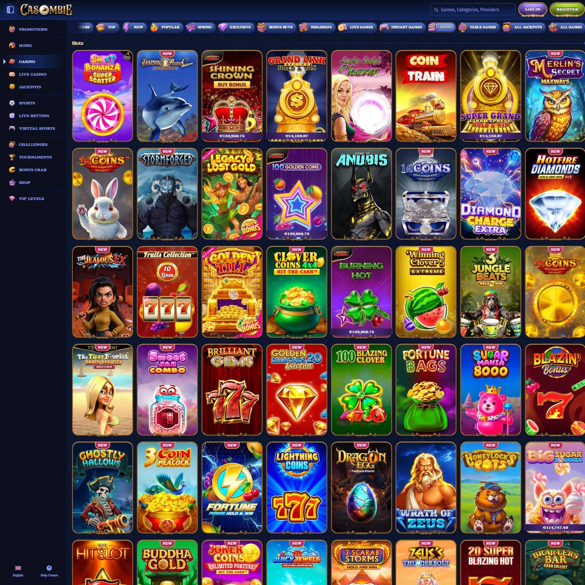 Casombie Casino full games catalogue