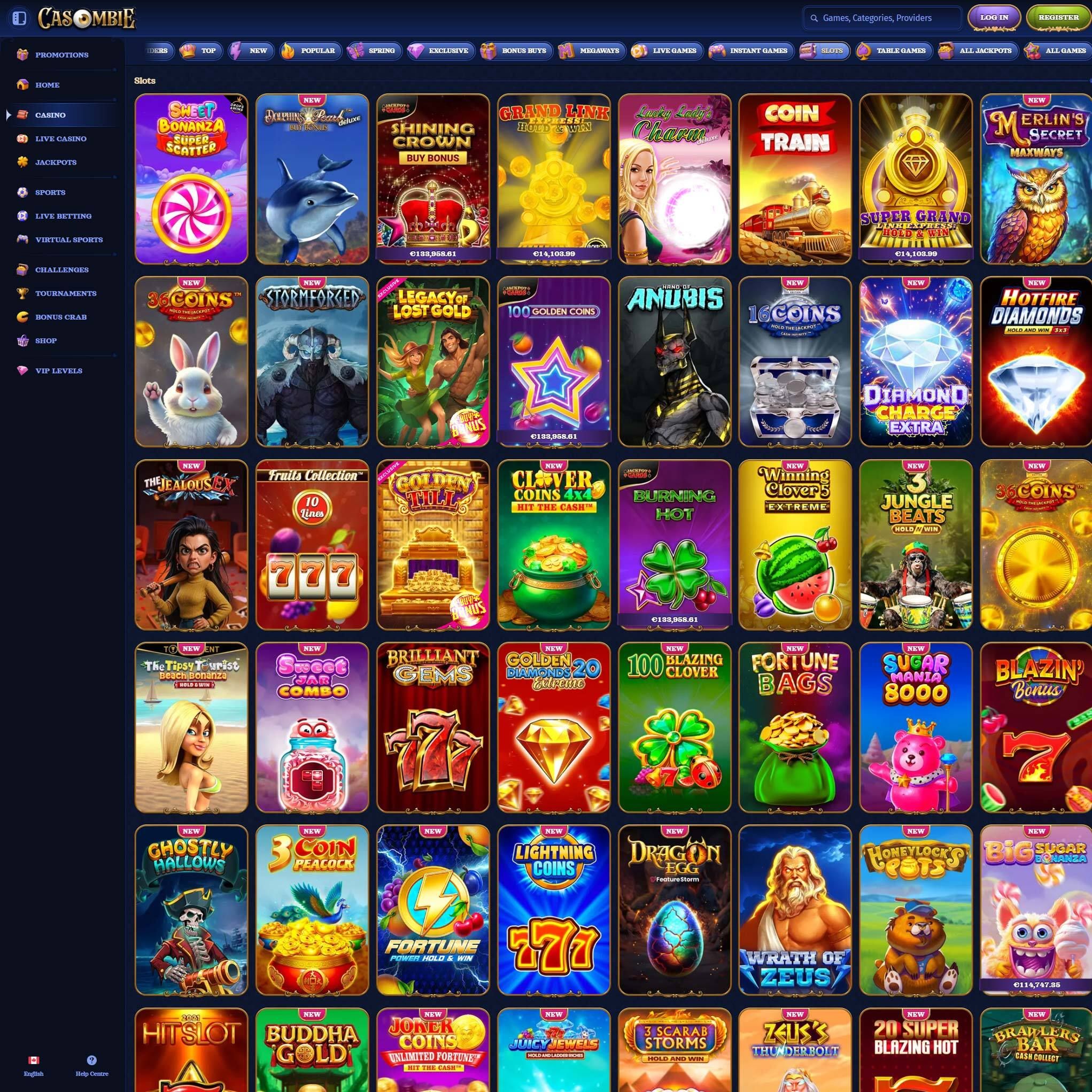 Casombie Casino full games catalogue